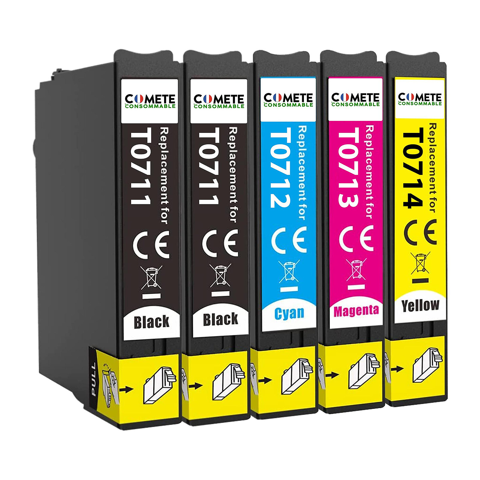 COMETE - 104 - 8 Recharges 104 Compatibles pour imprimantes Epson Ecotank -  Noir/Couleur - Marque française - Cartouche imprimante - LDLC