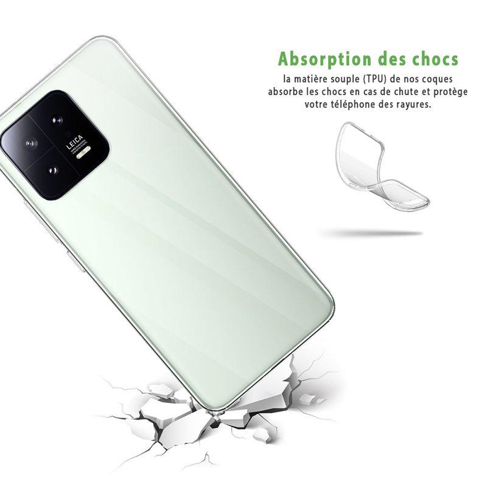 Coque Xiaomi Redmi 13C Transparent + Verre Trempé Noir - Protection  Intégrale 360° - Français