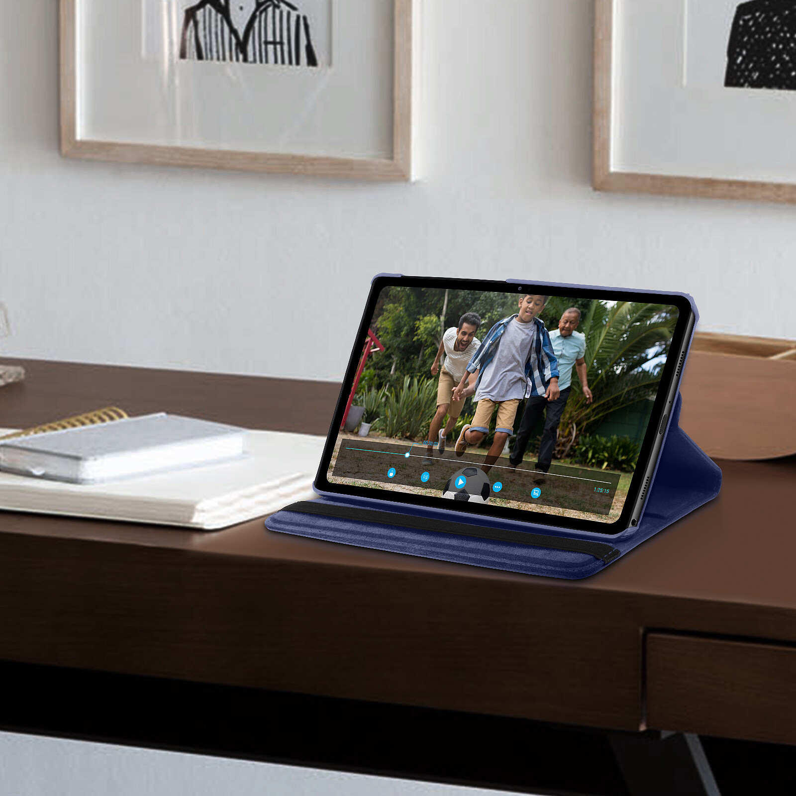 Avizar Étui pour Samsung Galaxy Tab A7 10.4 2020 Fonction Support Rotatif  360° Bleu - Etui tablette - LDLC