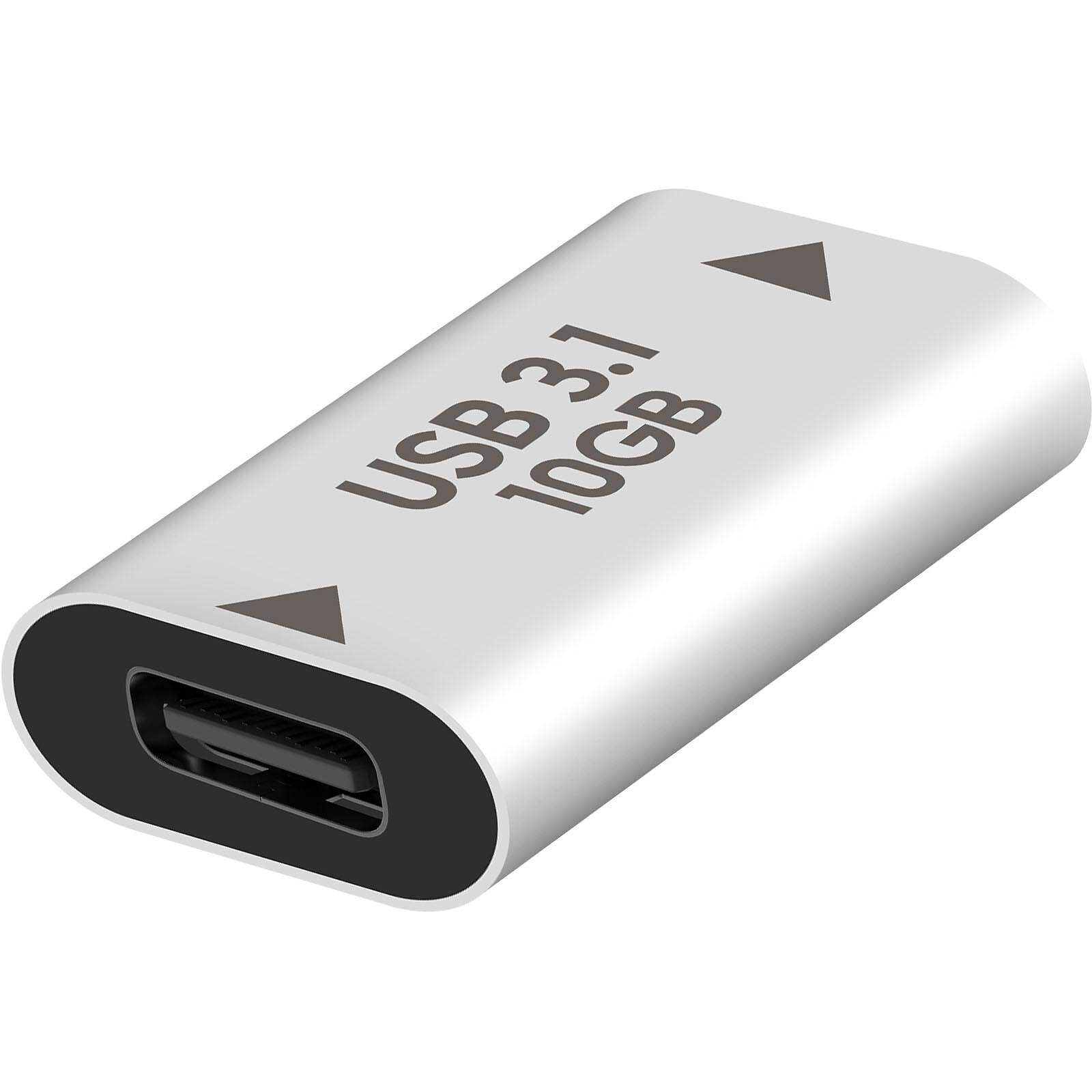 Câble de rallonge USB 3.1 type c mâle à femelle connecteur argenté 2 M