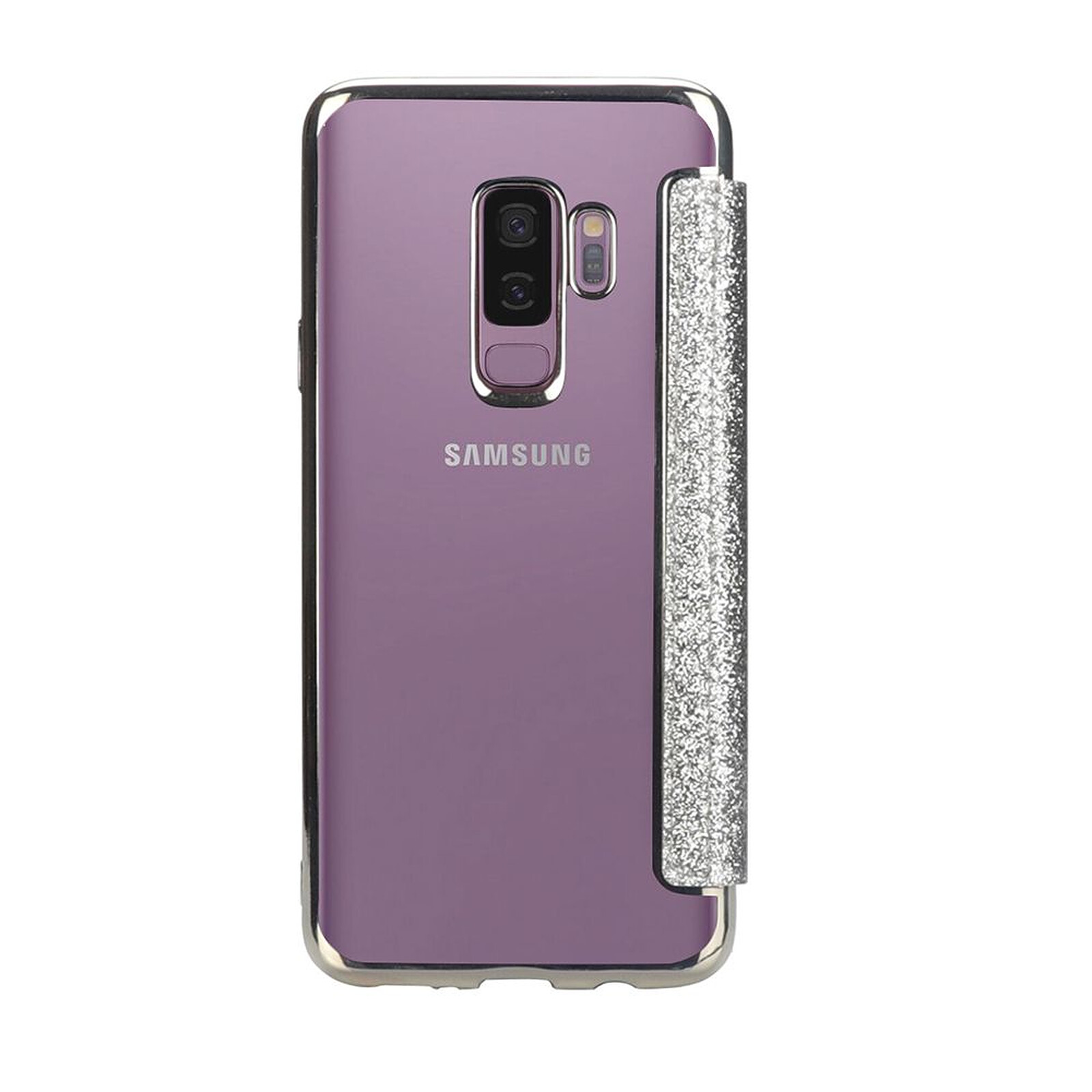 نمبر EVETANE Etui Samsung Galaxy S9 Plus de protection avec coque arrière en silicone et PAILLETTES Argent