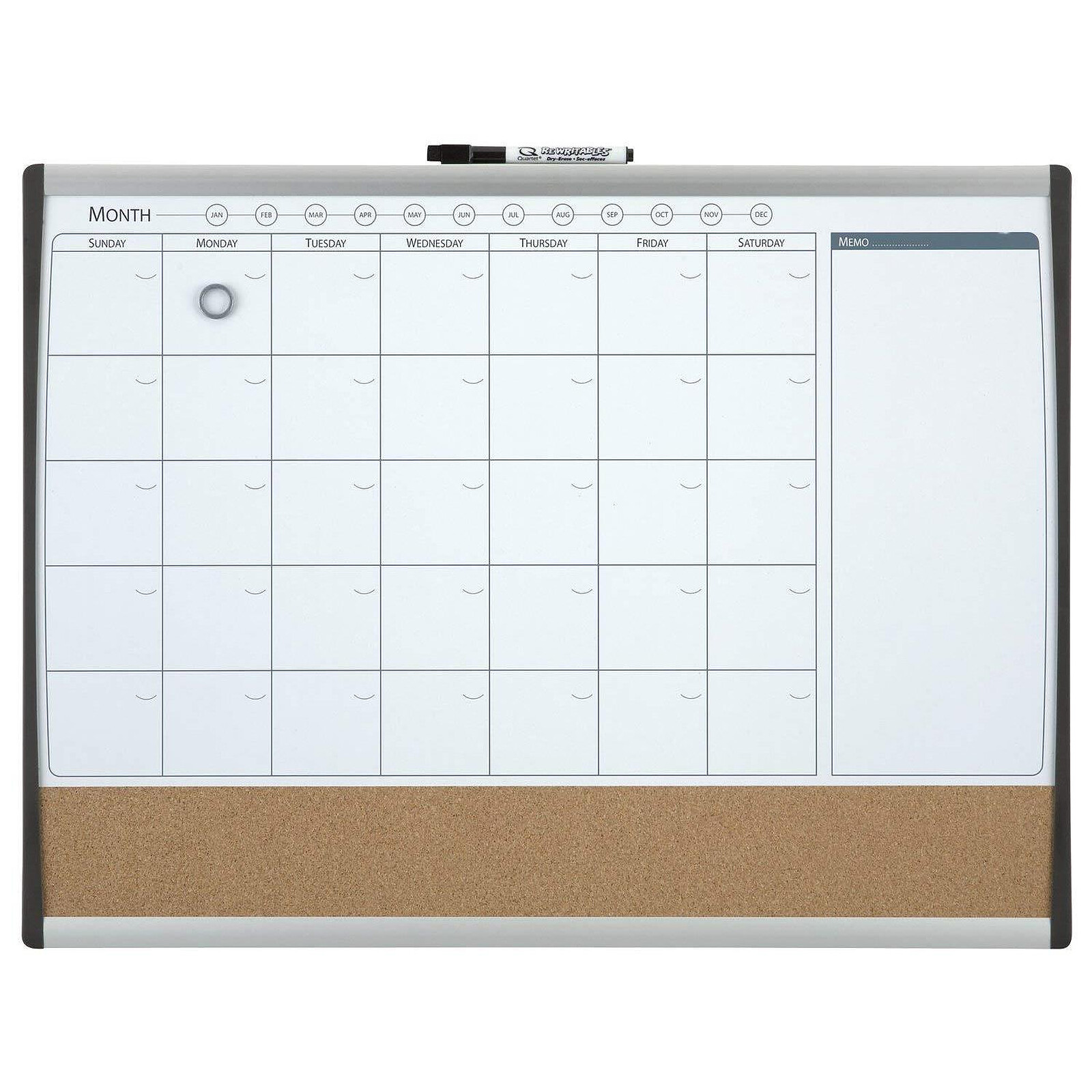 NOBO Quartet Tableau mixte calendrier 585x 430 mm cadre incurvé - Tableau  blanc et paperboard - LDLC