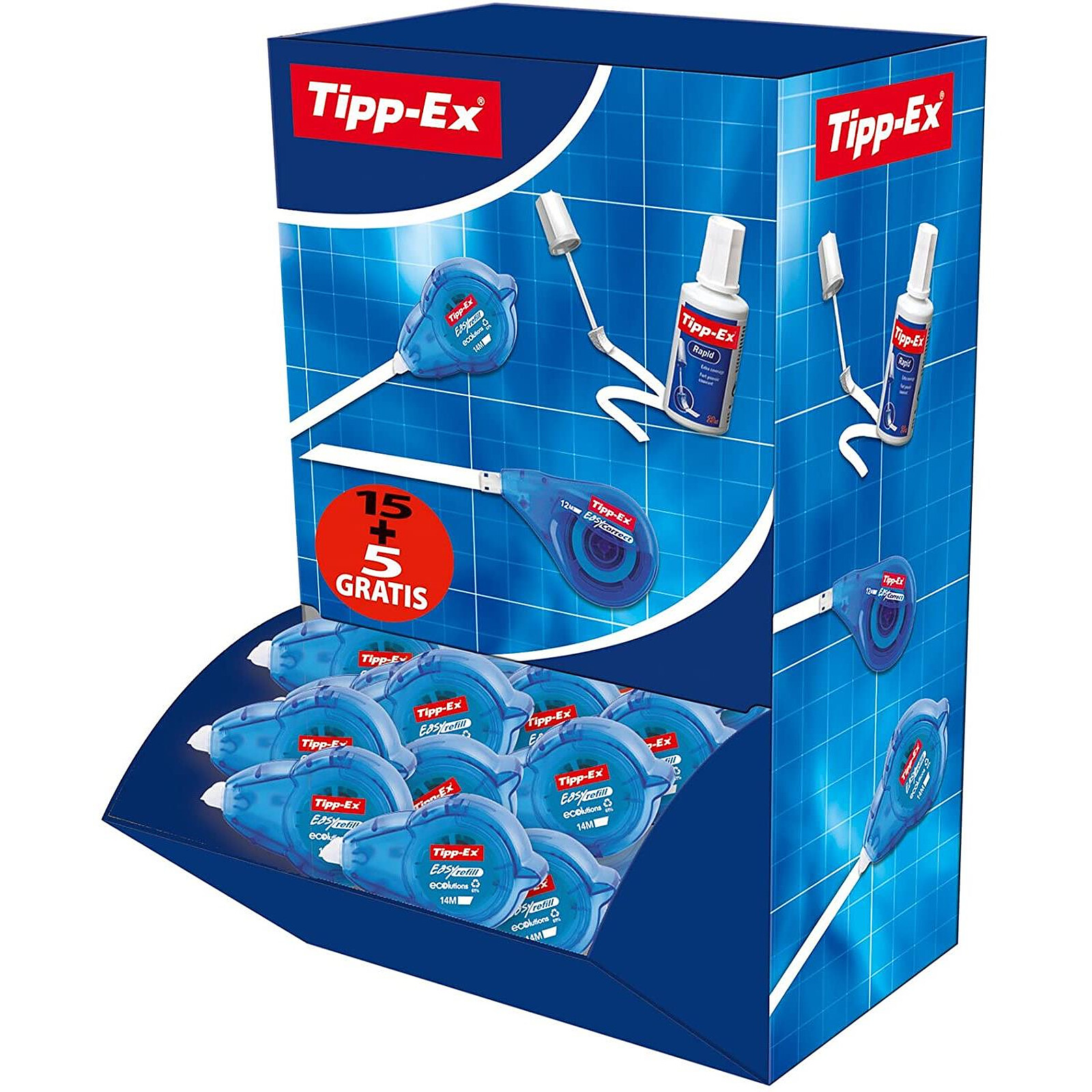 TIPP-EX Boîte de 15+5 rubans correcteurs - 14 m x 5 mm - Correcteur - LDLC