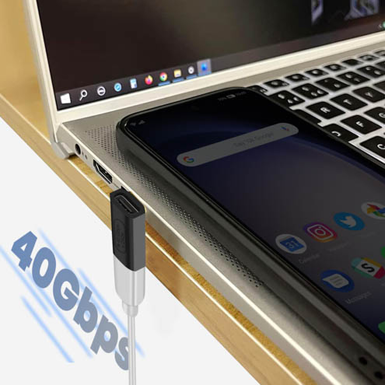 Avizar Adaptateur USB-C Femelle vers USB-C Mâle Coudé 90° Ultra-compact  Noir - Câble & Adaptateur - LDLC