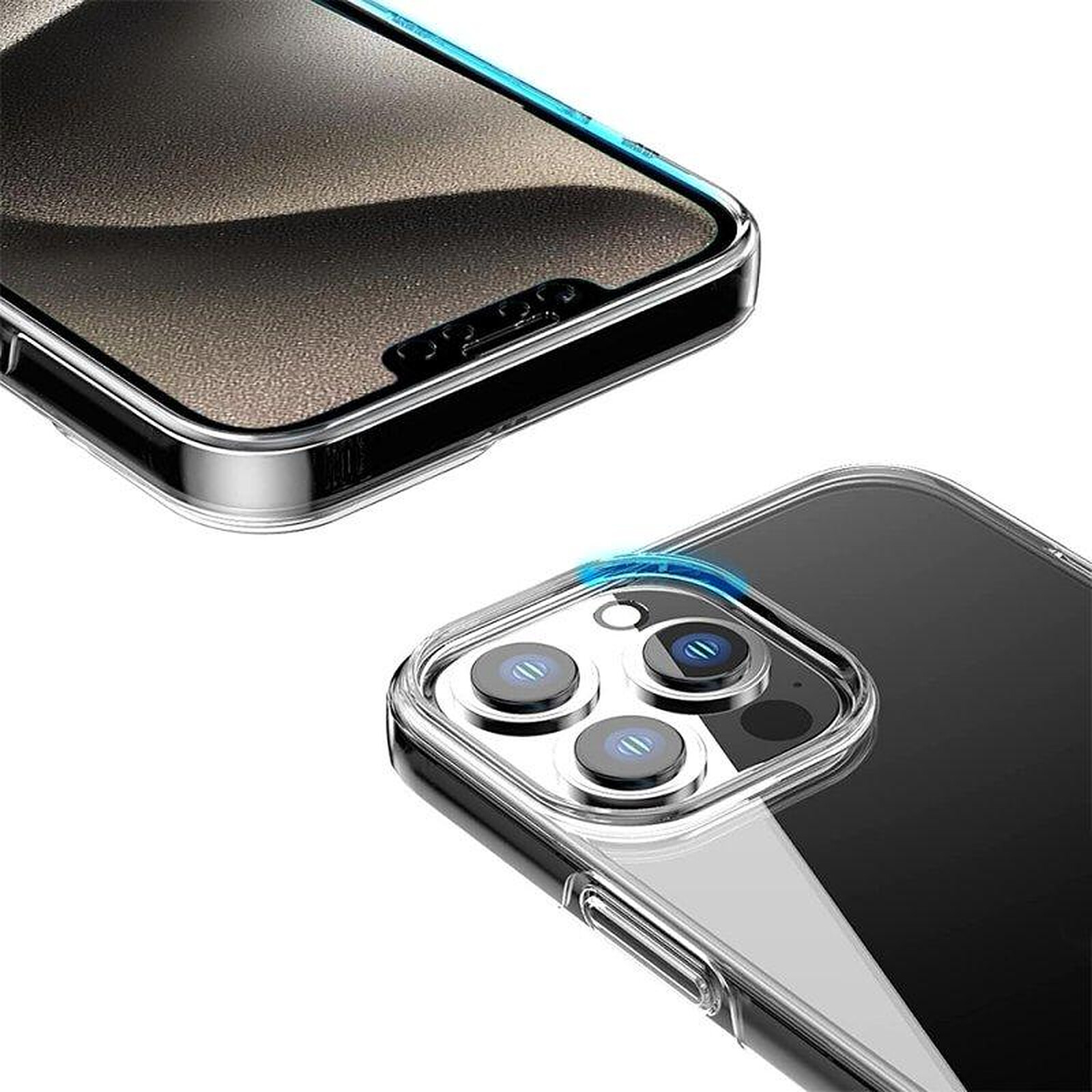 Evetane Coque iPhone 15 Pro Max 360° intégrale Protection avant et arrière  silicone transparente Motif - Coque téléphone - LDLC