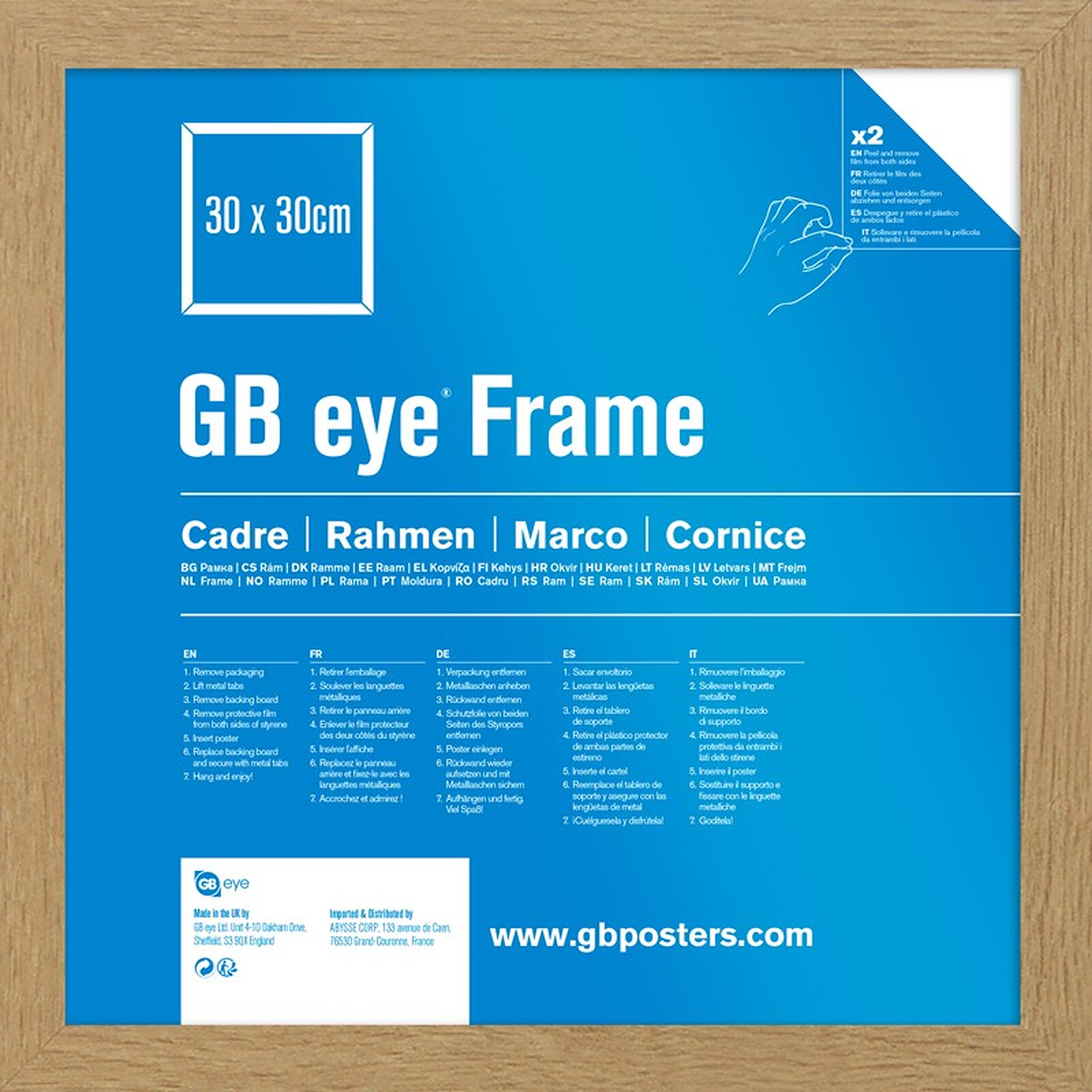 GB eye Cadre MDF (30,5 x 30,5 cm) Chêne - Vitrine et affichage