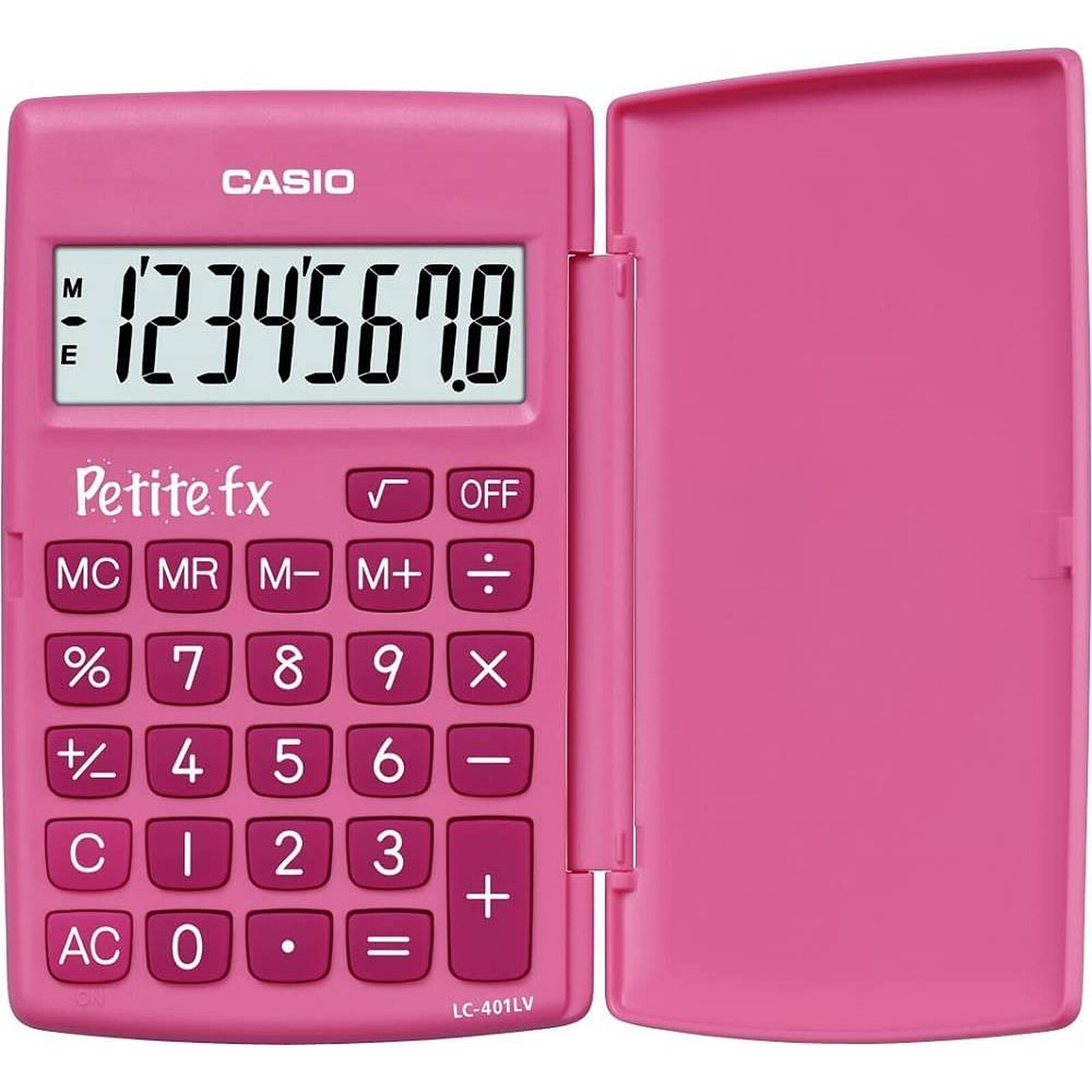CASIO Petite FX Calculatrice Scolaire 8 chiffres Rose LC-401LV-PK