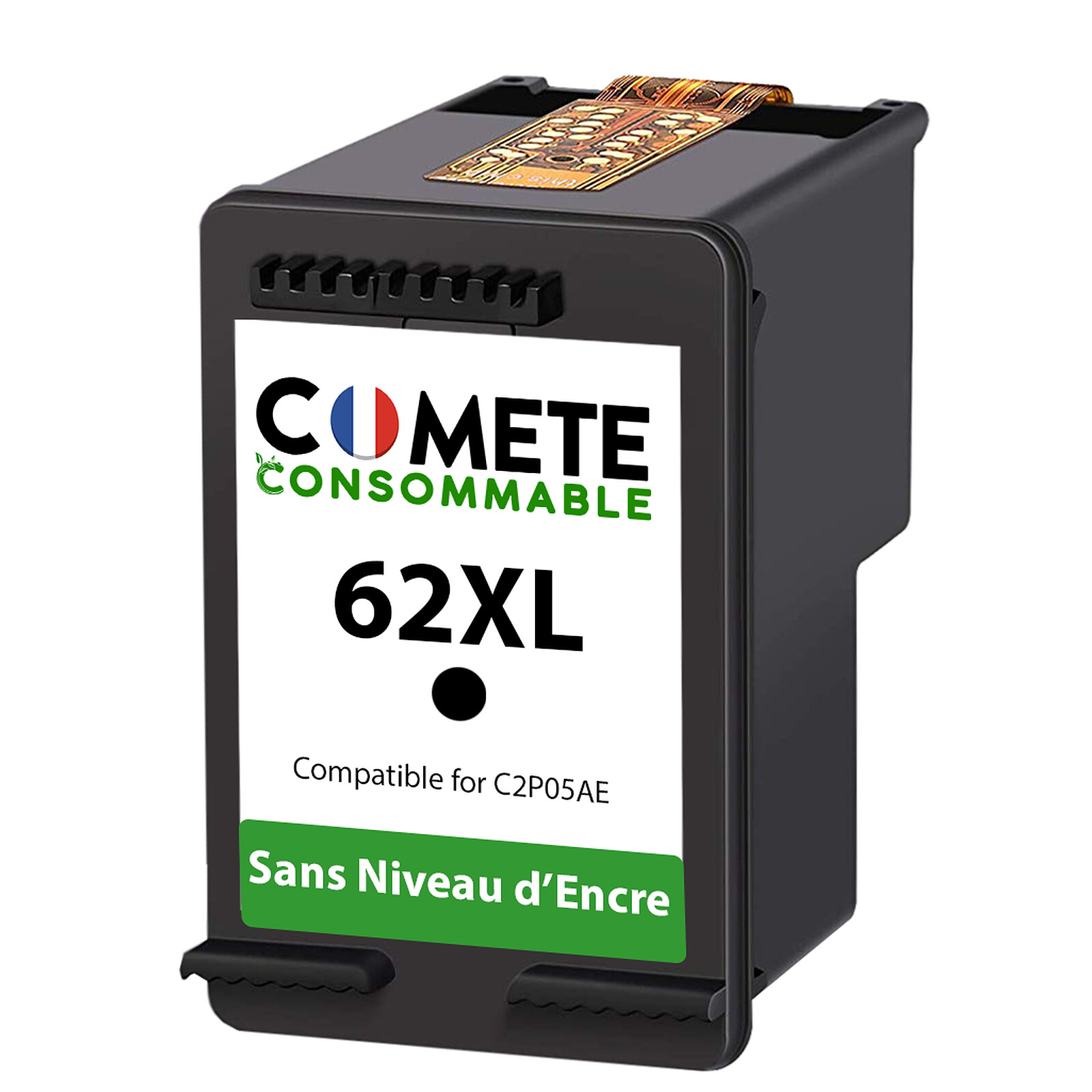 COMETE - 62XL - 1 cartouche compatible HP 62/HP 62XL - Couleur