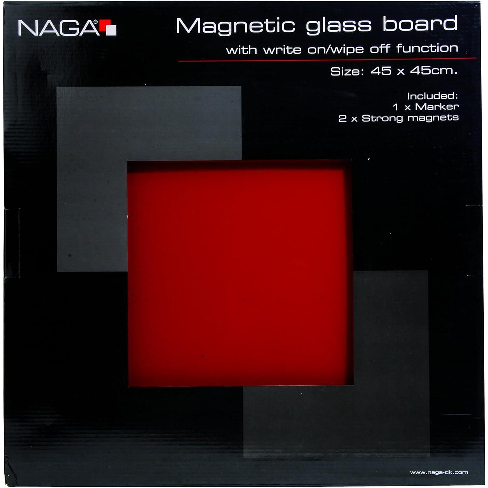 Naga tableau en verre magnétique, noir sur
