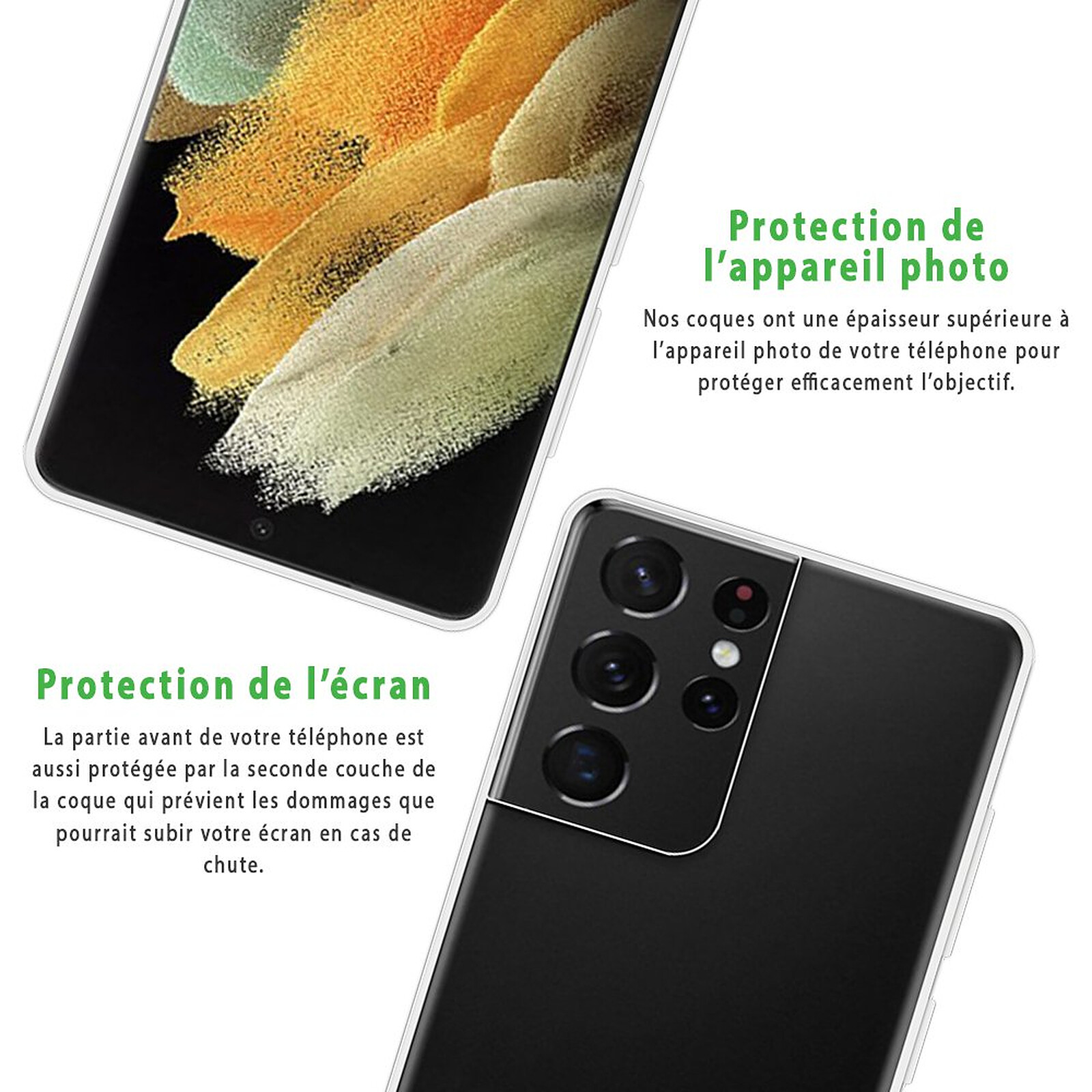 Evetane Coque Samsung Galaxy S21 Ultra 5G Souple en Silicone transparente  Motif - Coque téléphone - LDLC