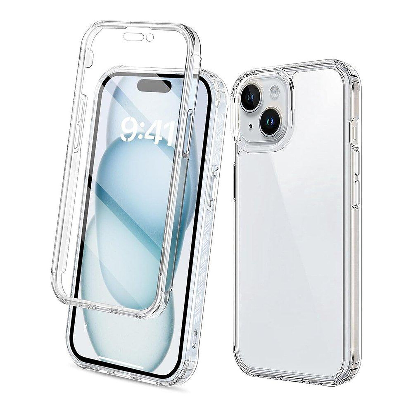 Evetane Coque iPhone 15 360° intégrale Protection avant et arrière silicone  transparente Motif - Coque téléphone - LDLC
