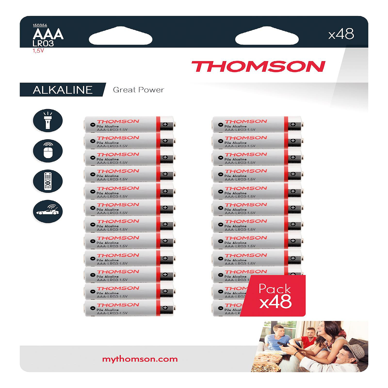 Lot de 48 piles AAA LR03 - Thomson - Pile & chargeur - LDLC