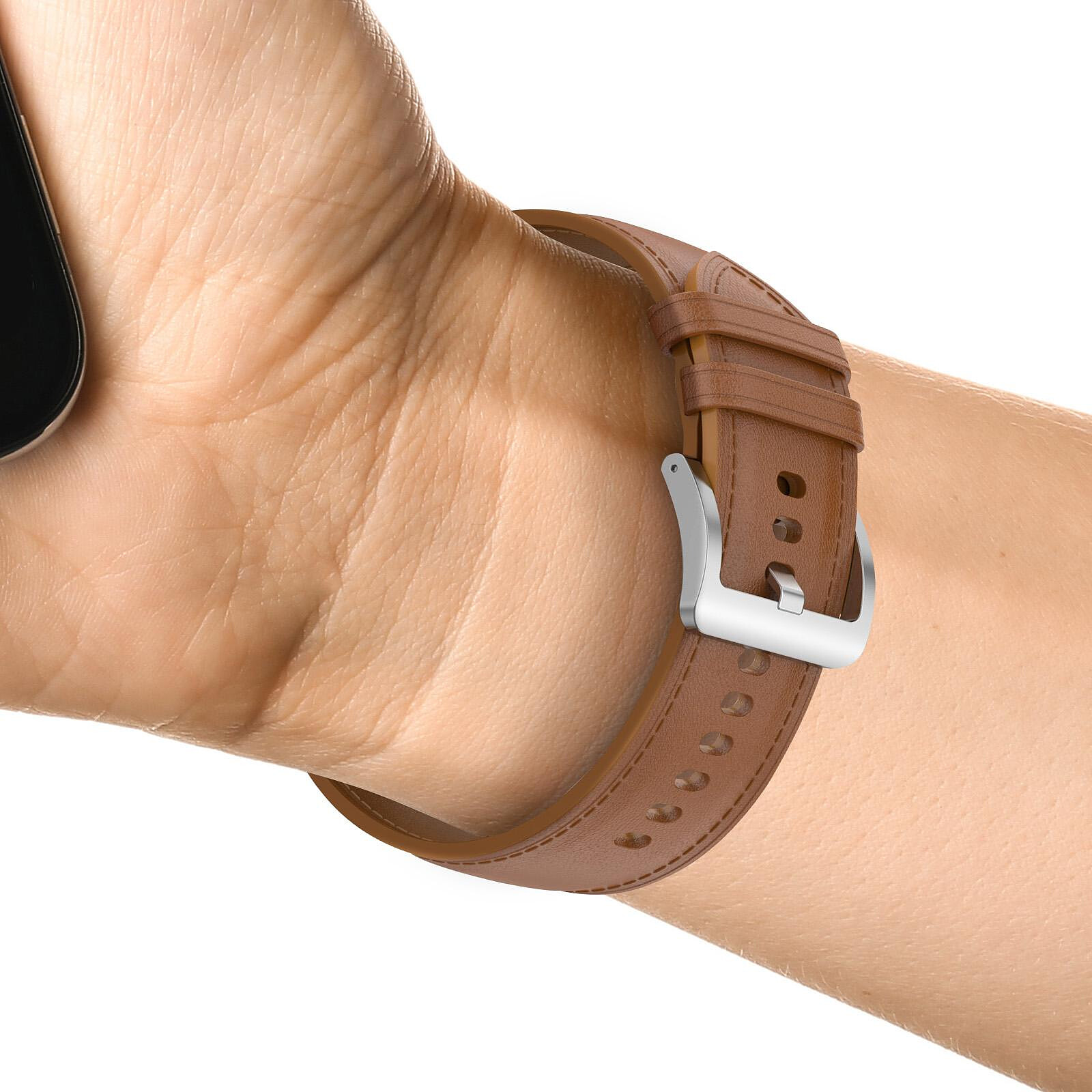 Avizar Bracelet pour Apple Watch 45mm / 44mm / 42mm Cuir véritable marron  clair - Accessoires montre et bracelet - LDLC