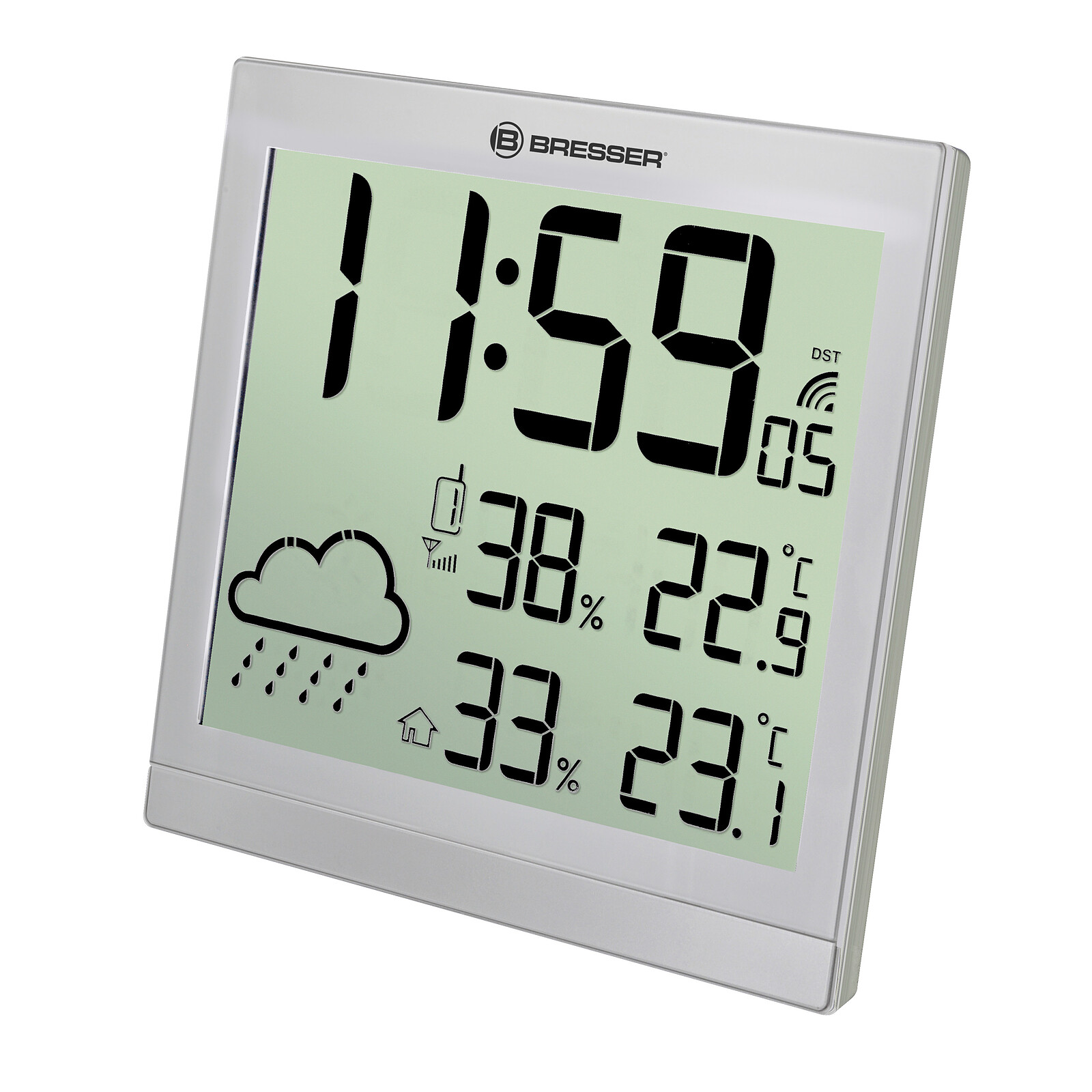 Horloge météo LCD JUMBO Température, humidité et prévisions météorologiques  BRESSER