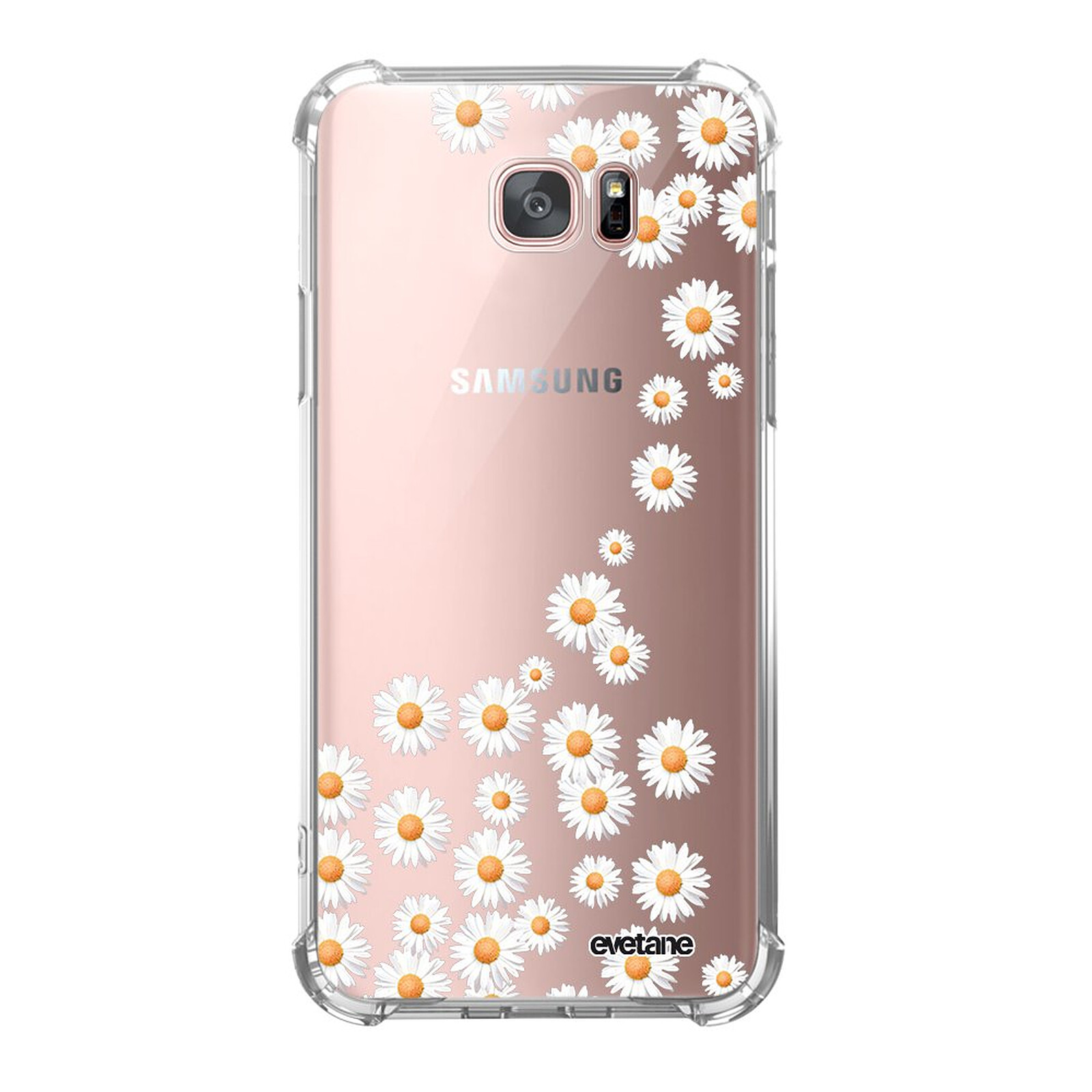 EVETANE Coque Samsung Galaxy S7 Edge anti-choc souple angles renforcés transparente Marguerite - Coque téléphone Evetane sur LDLC