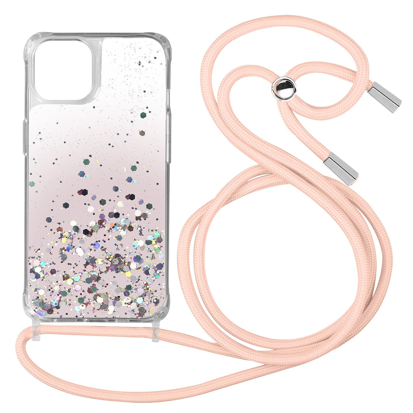 Coque Transparente iPhone 13 Magsafe avec bords colorés (rose