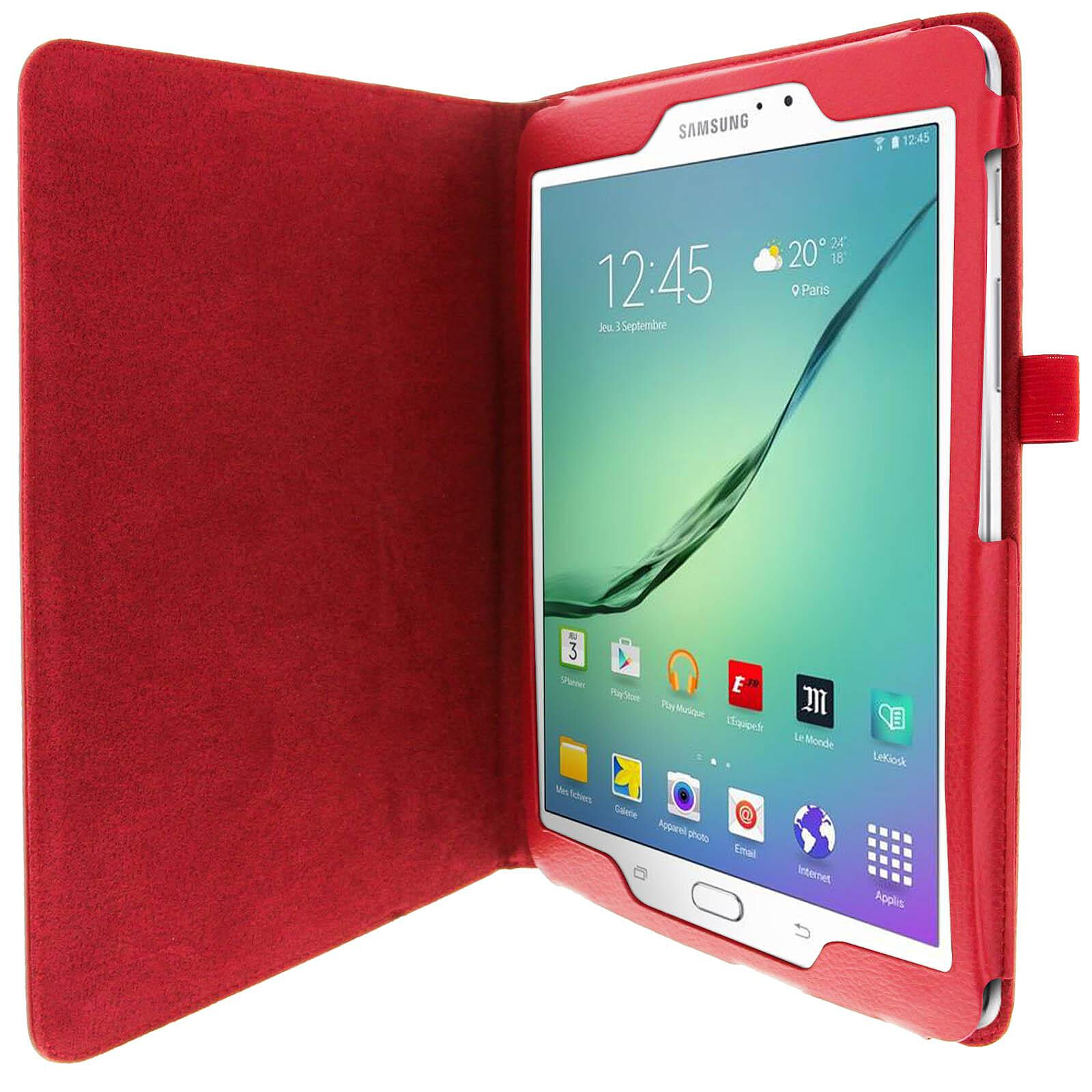 Avizar - Etui Galaxy Tab A9 Plus rotatif Rouge - Housse, étui