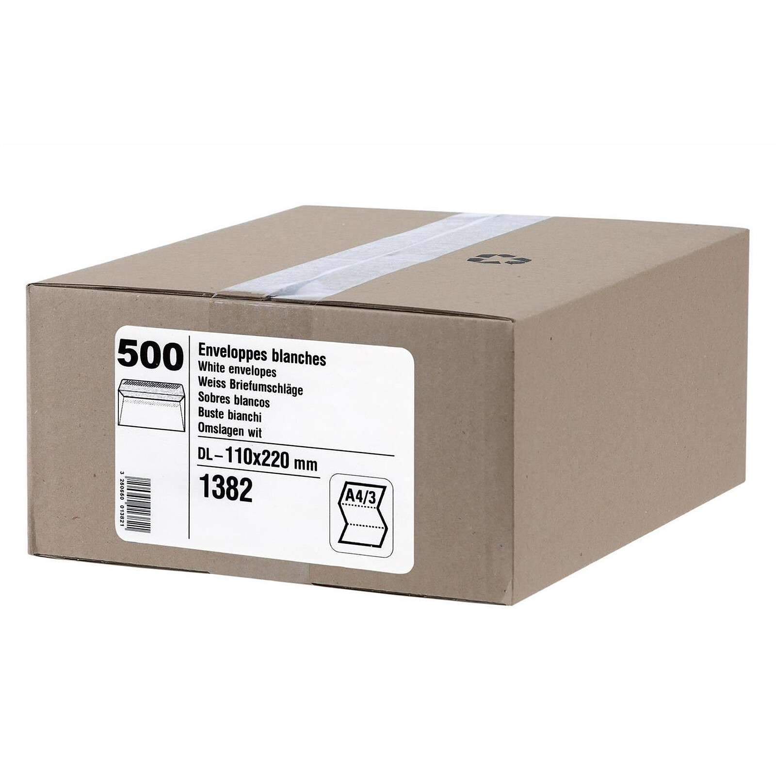 GPV Boîte de 500 enveloppes blanches DL 110x220 80 g fenêtre 45x100  autocollantes - Enveloppe - LDLC