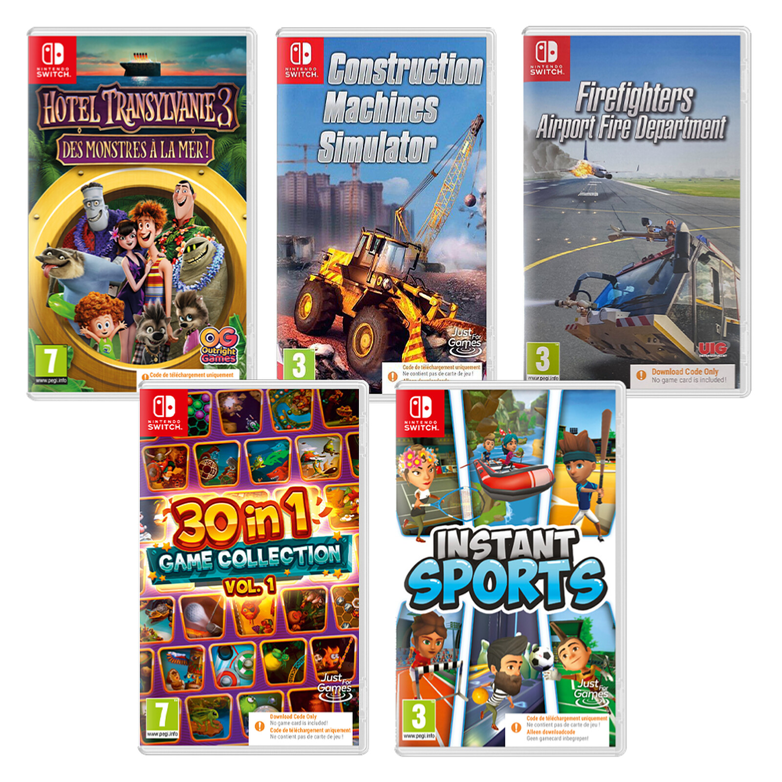 Pack 5 jeux pour enfants Nintendo Switch (Code in a Box) - Jeux Nintendo  Switch - LDLC