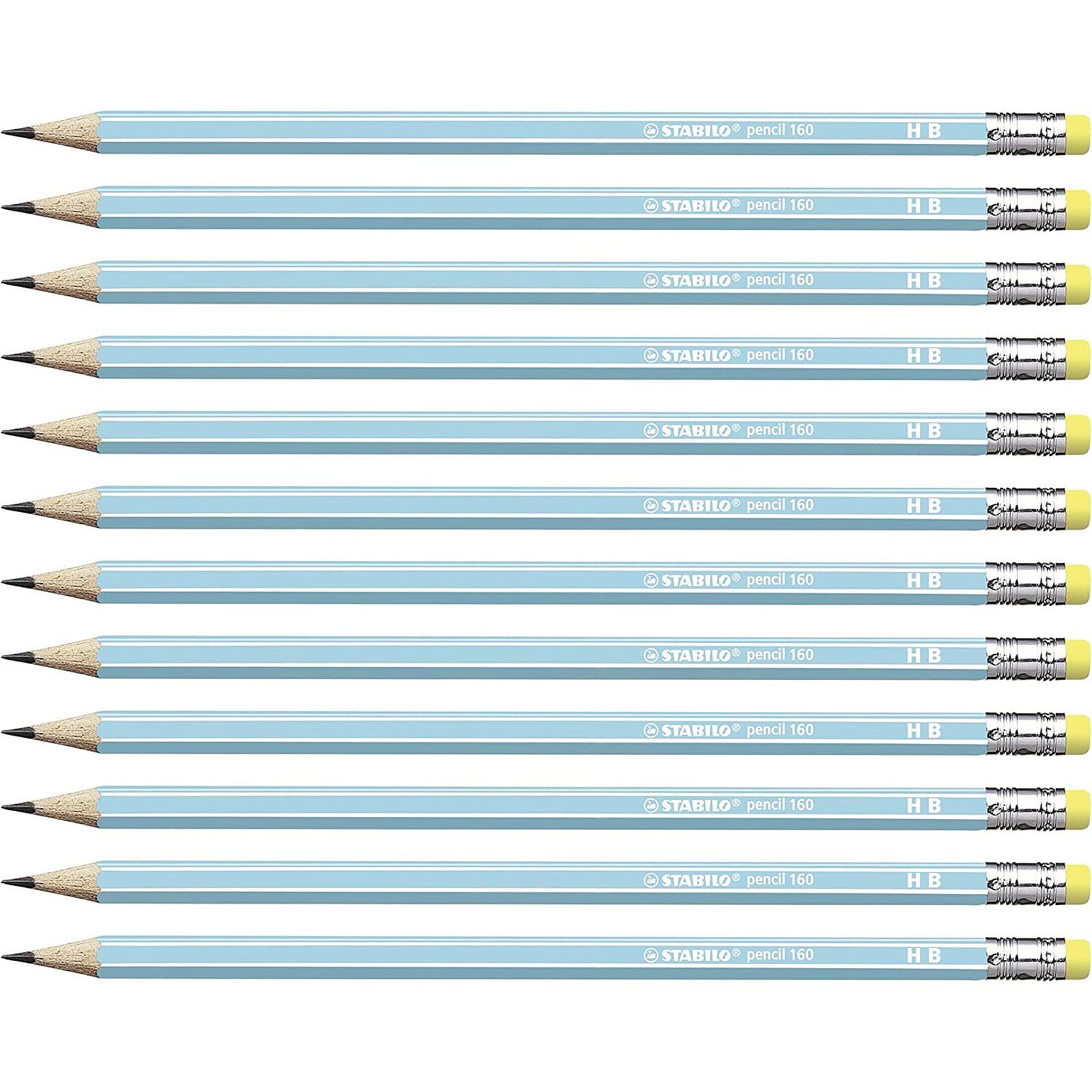 Graphite pencil STABILO pencil 160 - pack of 3, HB + eraser