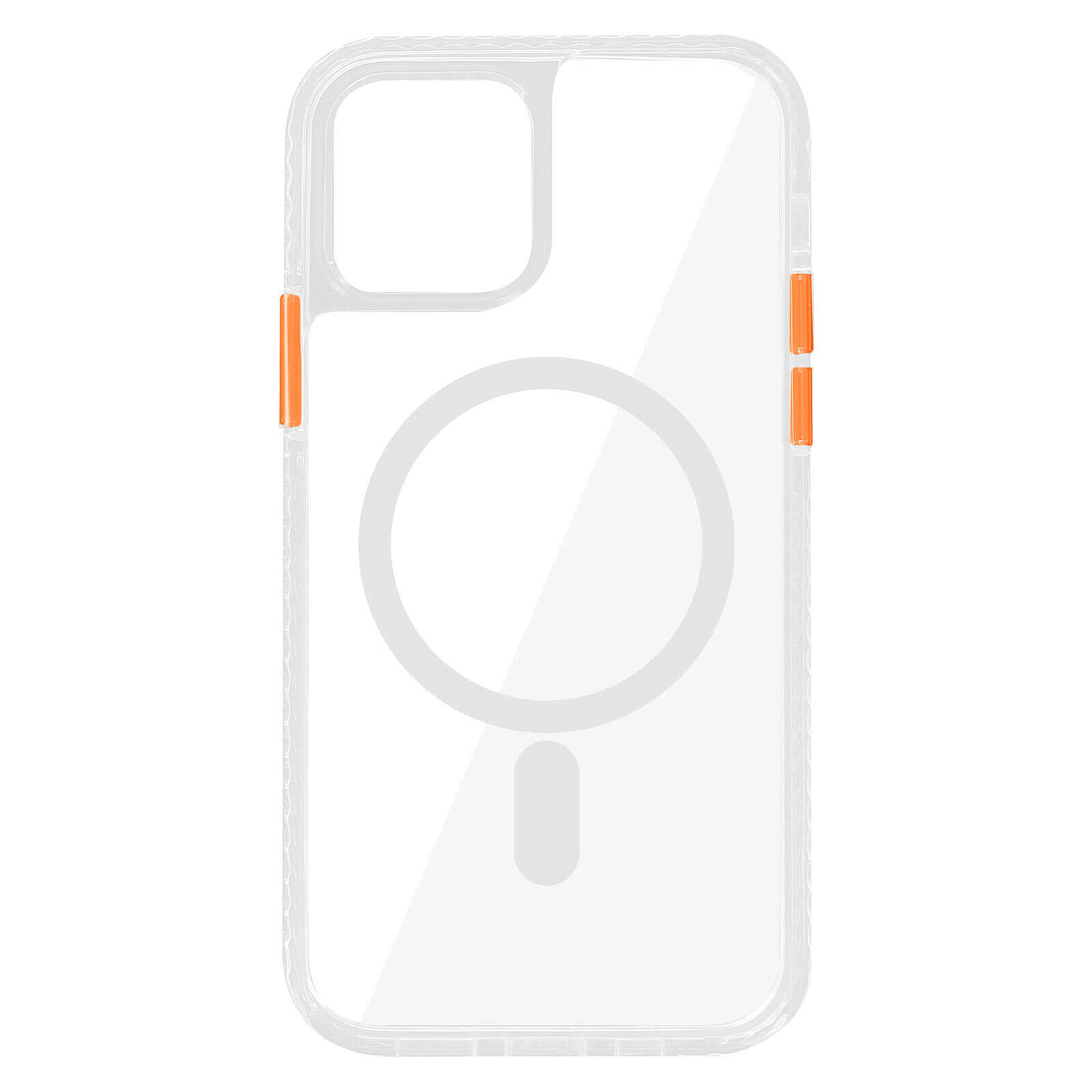 Coque iPhone 12 / 12 Pro Magsafe Transparente, Cercle Magnétique intégré -  Boutons Jaune