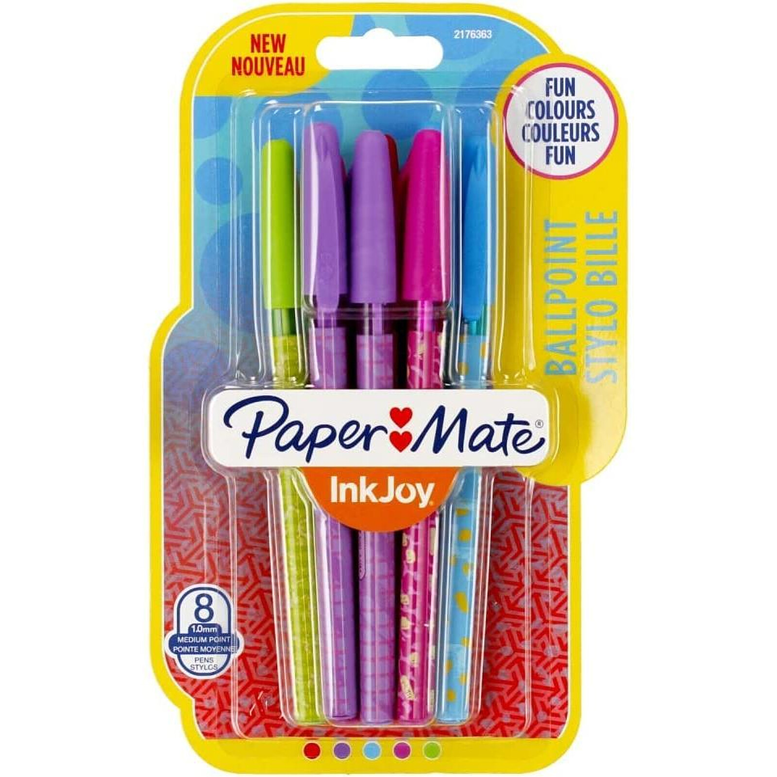 PAPER MATE Stylo à bille Inkjoy Wrap 100, blister de 8 couleurs fun - Stylo  & feutre - LDLC
