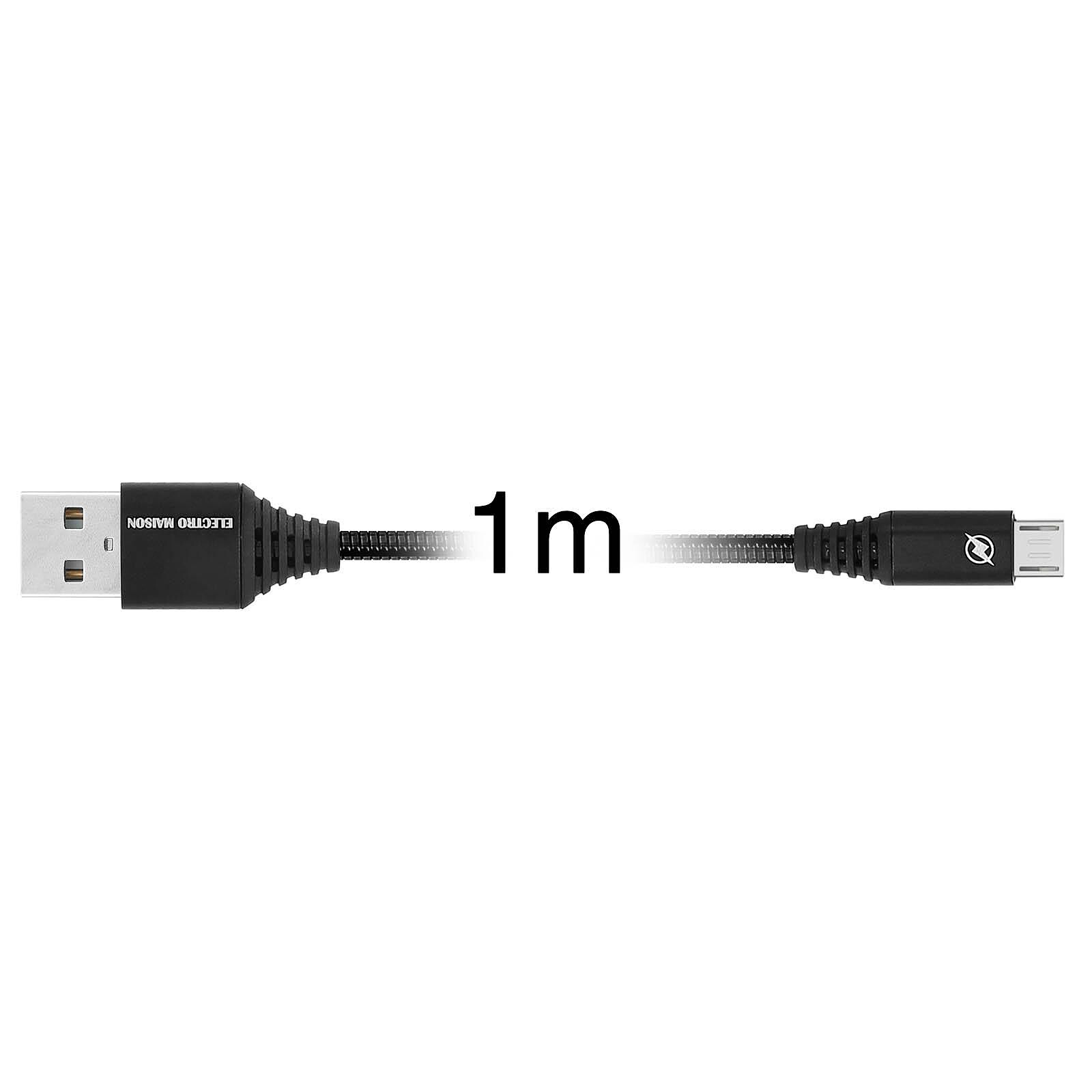 Avizar Cable Usb Vers Micro Usb ( Charge et Transfert ) - 2 Mètres - Noir -  Câble & Adaptateur - LDLC