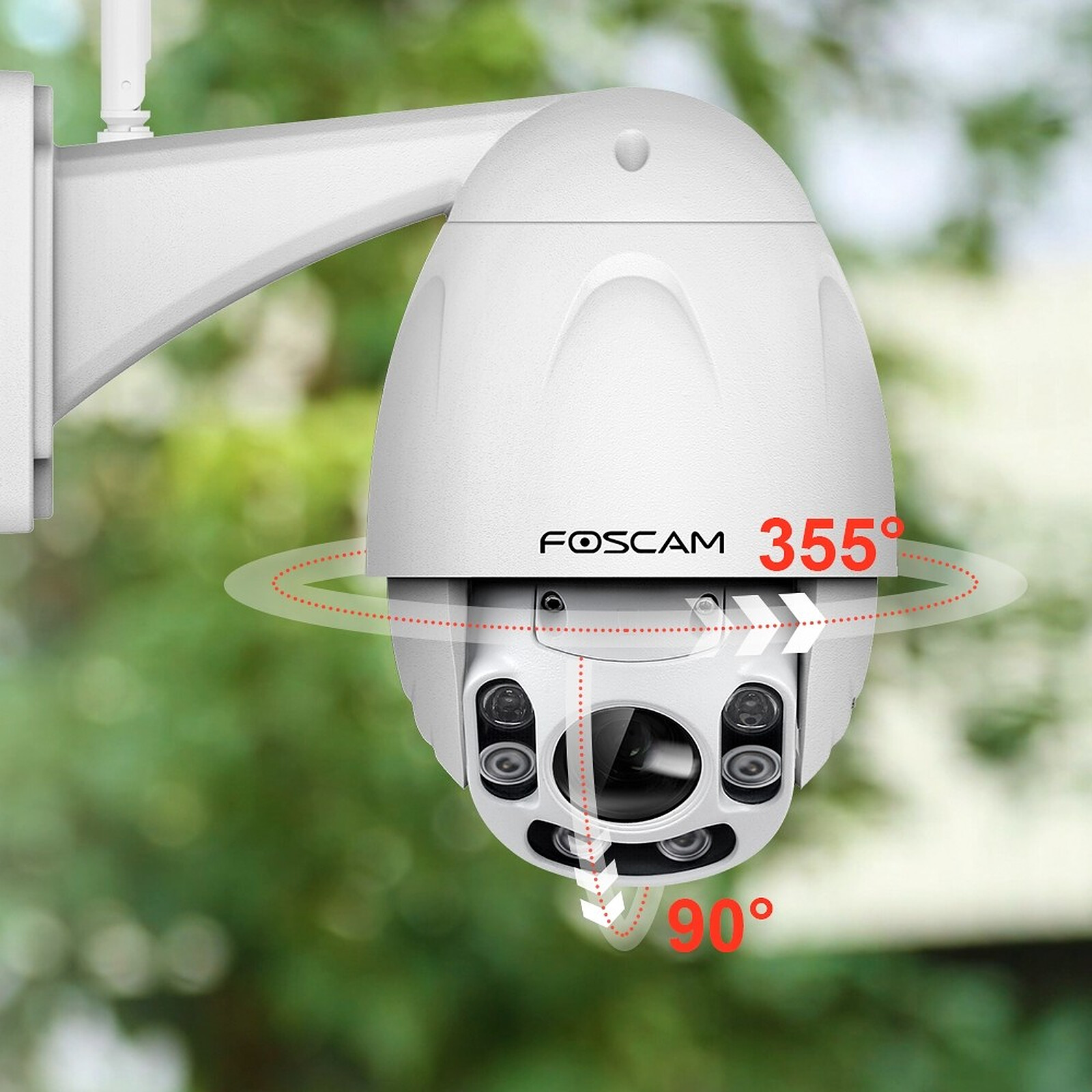 Foscam Caméra De Surveillance Extérieure Motorisée Ip Et Infrarouge 60m  FOS_FI9928P