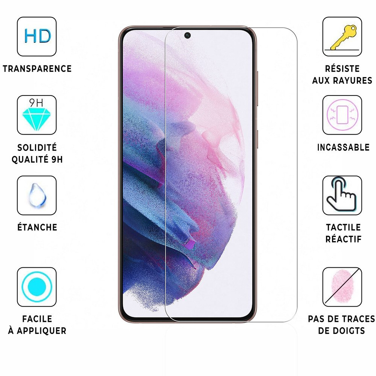 Akashi Film Verre Trempé 2.5D Galaxy S21 - Protection écran - LDLC