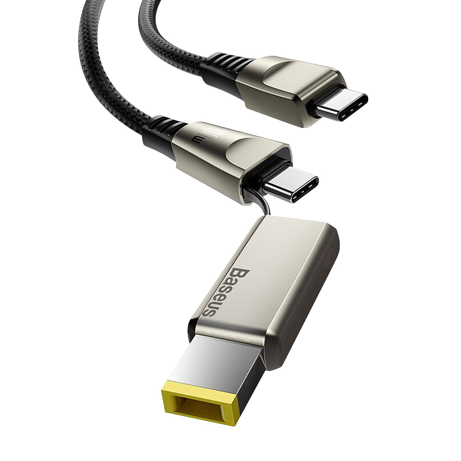 Baseus Câble USB-C vers USB-C et Prise carré Lenovo 100W Nylon 2m