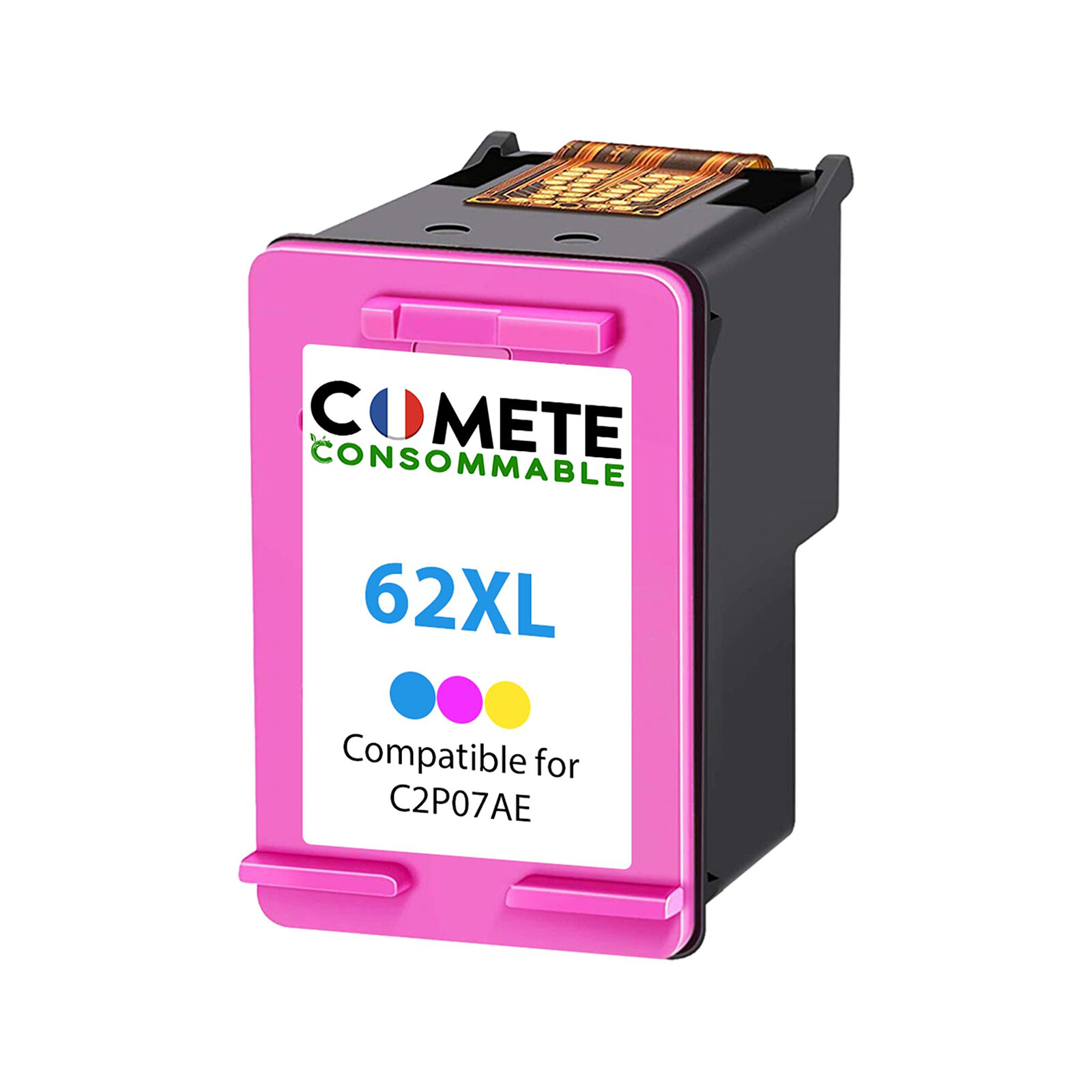 COMETE - 62XL - 2 Cartouches compatibles HP 62XL - 1 Noir + 1 Couleurs -  Marque française - Cartouche imprimante - LDLC