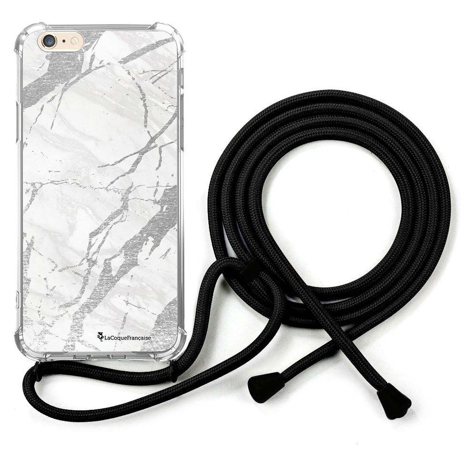 LaCoqueFrançaise Coque cordon iPhone 6/6S noir Dessin Marbre gris - Coque  téléphone - LDLC