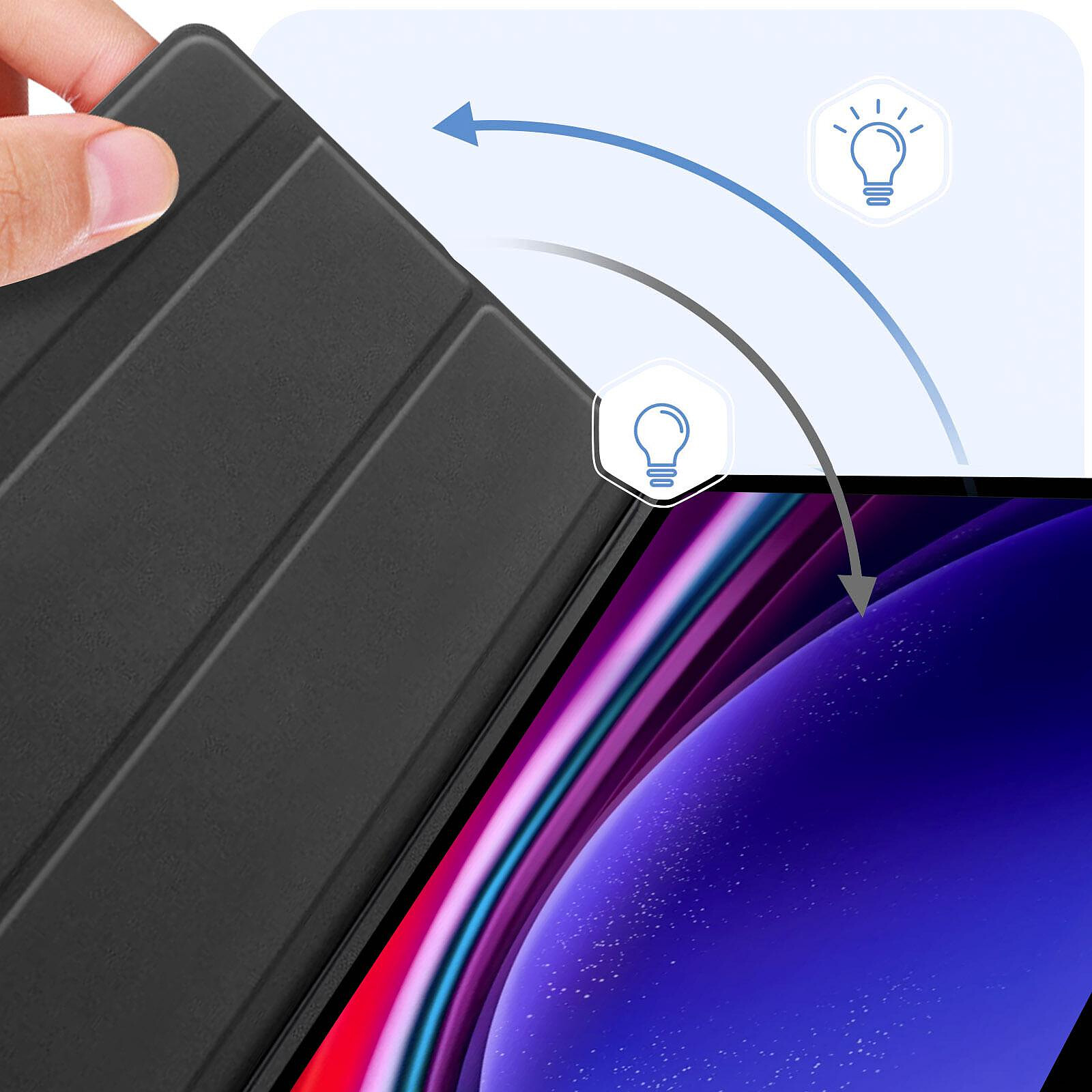 Avizar Étui pour iPad Mini 4 / 5 Fonction Support Rotatif 360° Bleu Nuit -  Etui tablette - LDLC