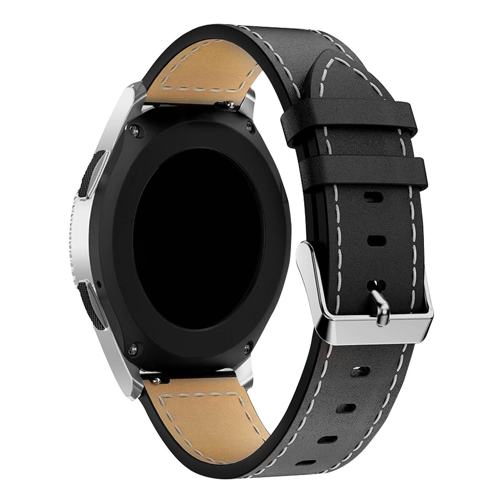 Avizar Bracelet Samsung Galaxy Watch 46 mm cuir véritable lisse