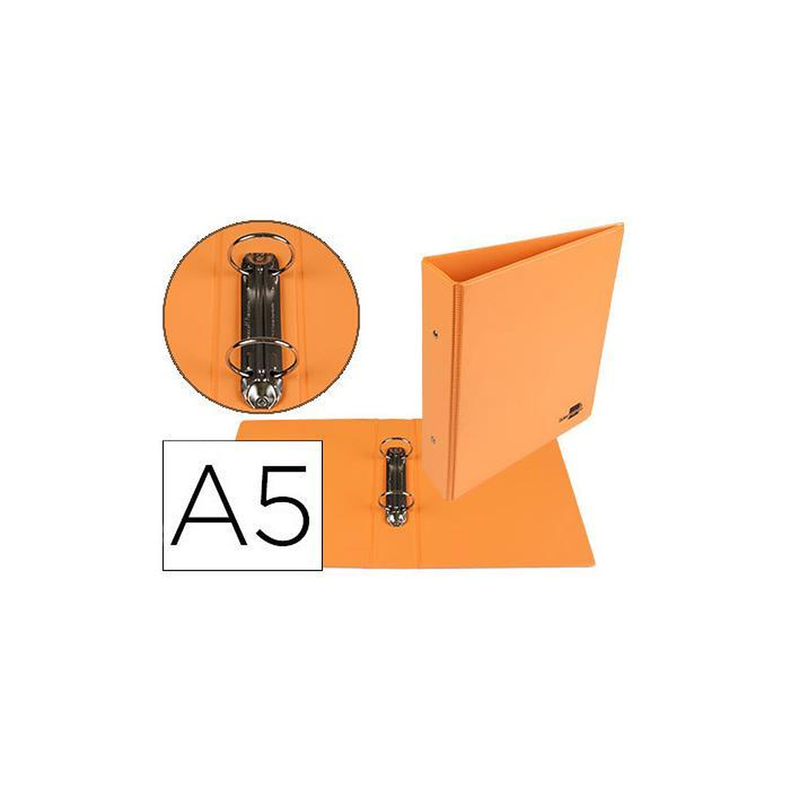 LIDERPAPEL Classeur 2 anneaux ronds 230x210x62mm carton rembordé pvc -  Orange - Classeur - LDLC