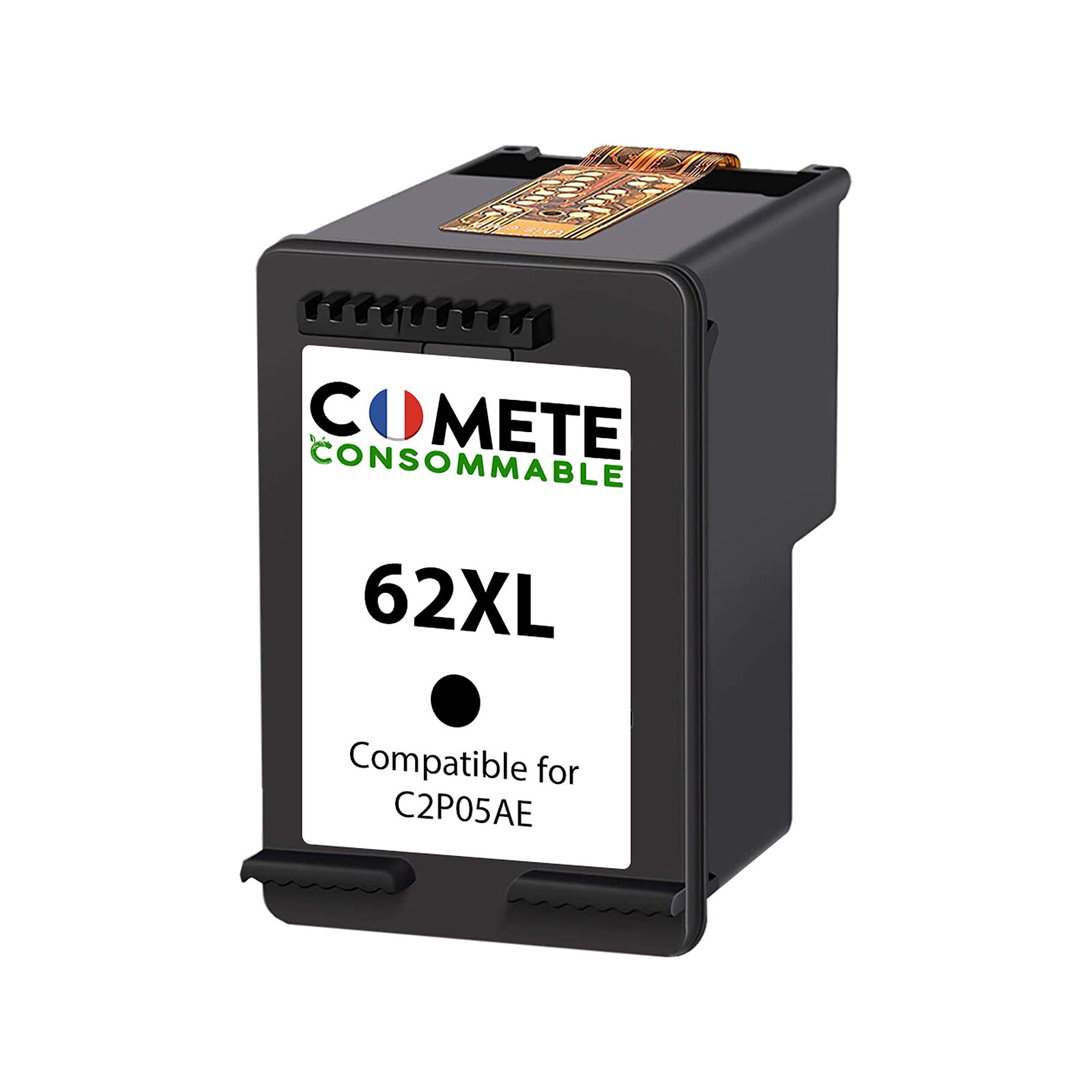 Comete Consommable - 62 XL 1 Cartouche d'encre compatible avec HP 62 XL  62XL Noir - Cartouche d'encre - Rue du Commerce