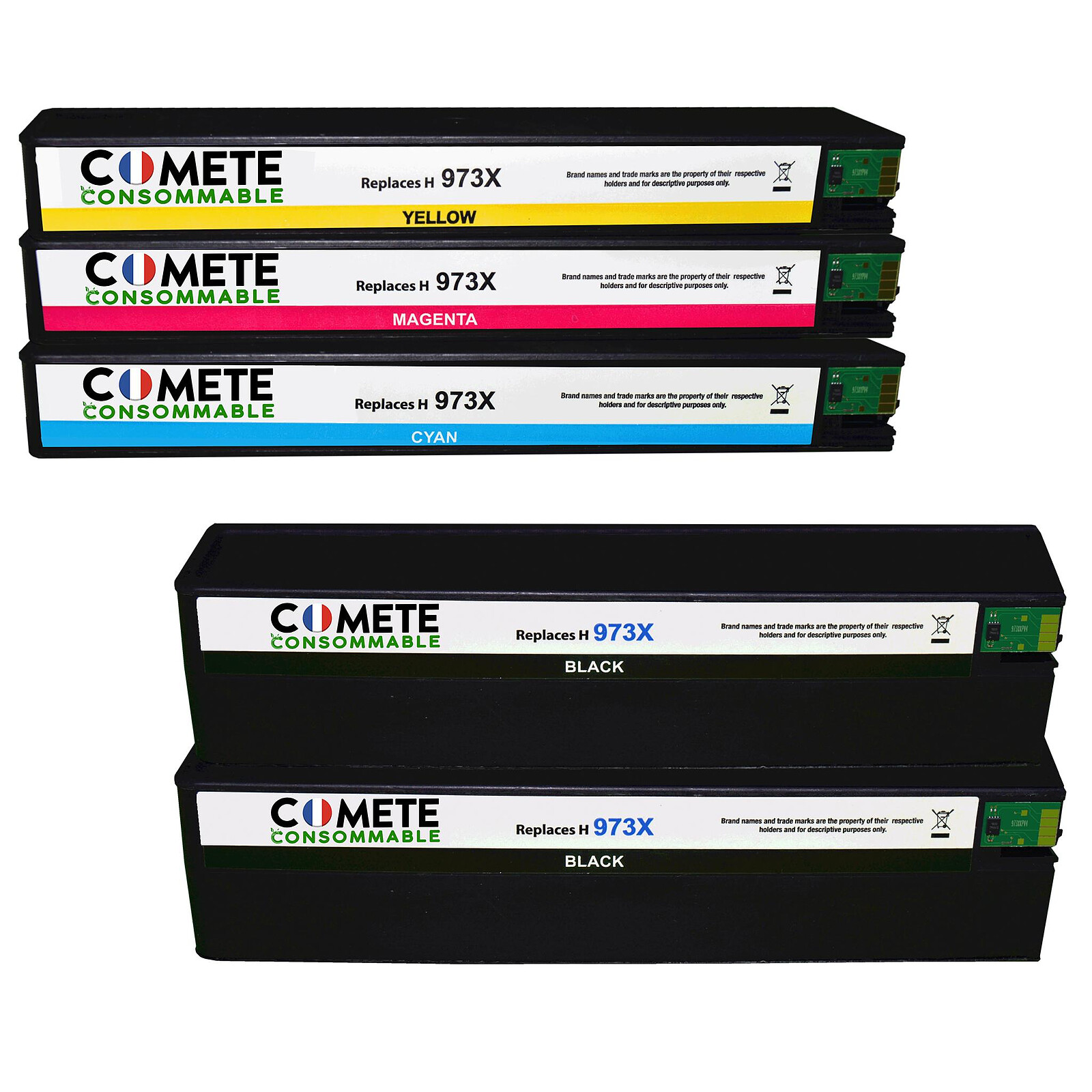 COMETE - 604XL - 5 Cartouches Compatibles avec Epson 604 ou 604 XL -  Couleur (3) - Noir (2) - Marque française - Cartouche imprimante - LDLC