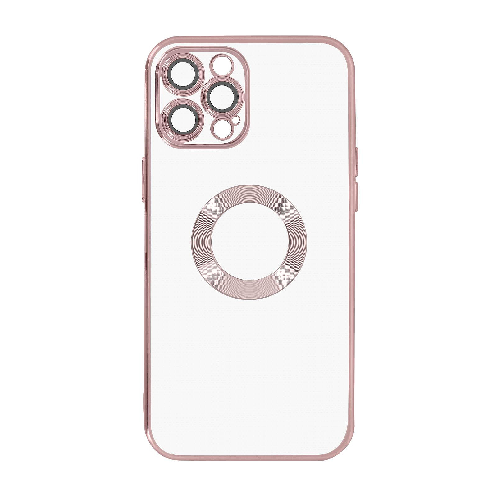 Coque Transparente iPhone 13 Magsafe avec bords colorés (rose