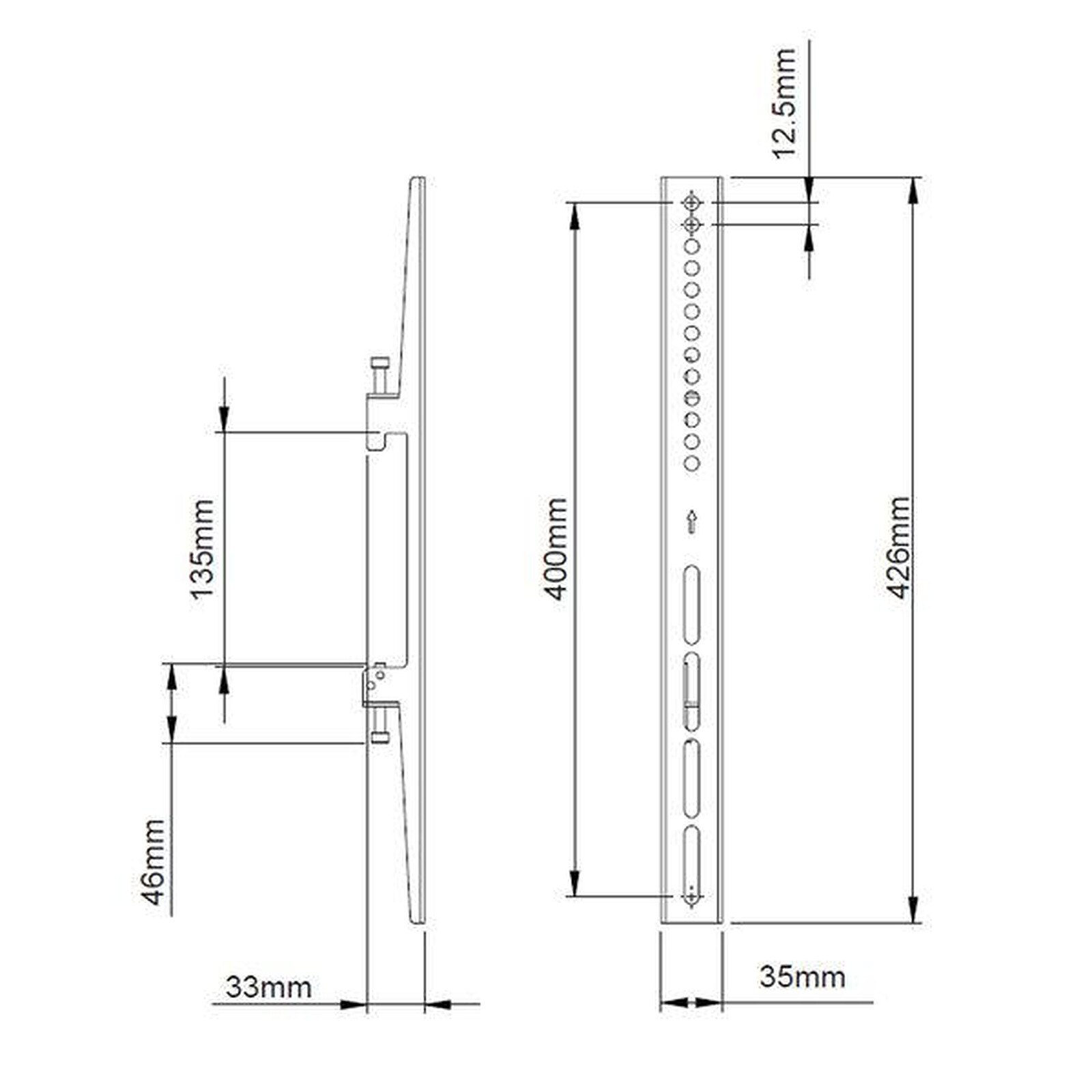 Pied TV KIMEX Support sol écran 32-75, Vesa 600x400