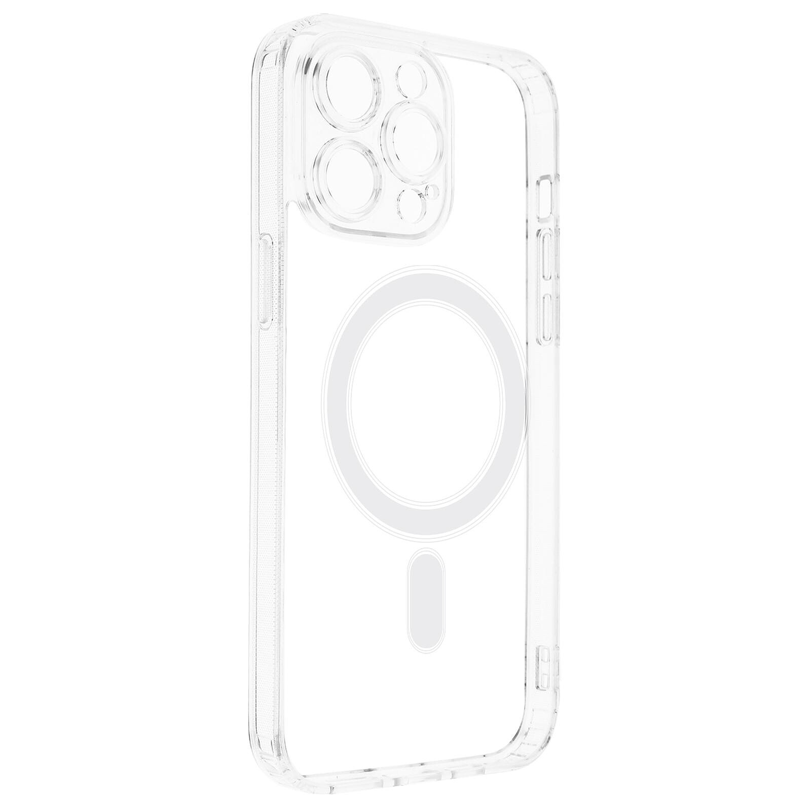 Avizar Coque MagSafe pour iPhone 14 Pro Dos Rigide Transparent Contour  Souple Coins Antichocs - Coque téléphone - LDLC