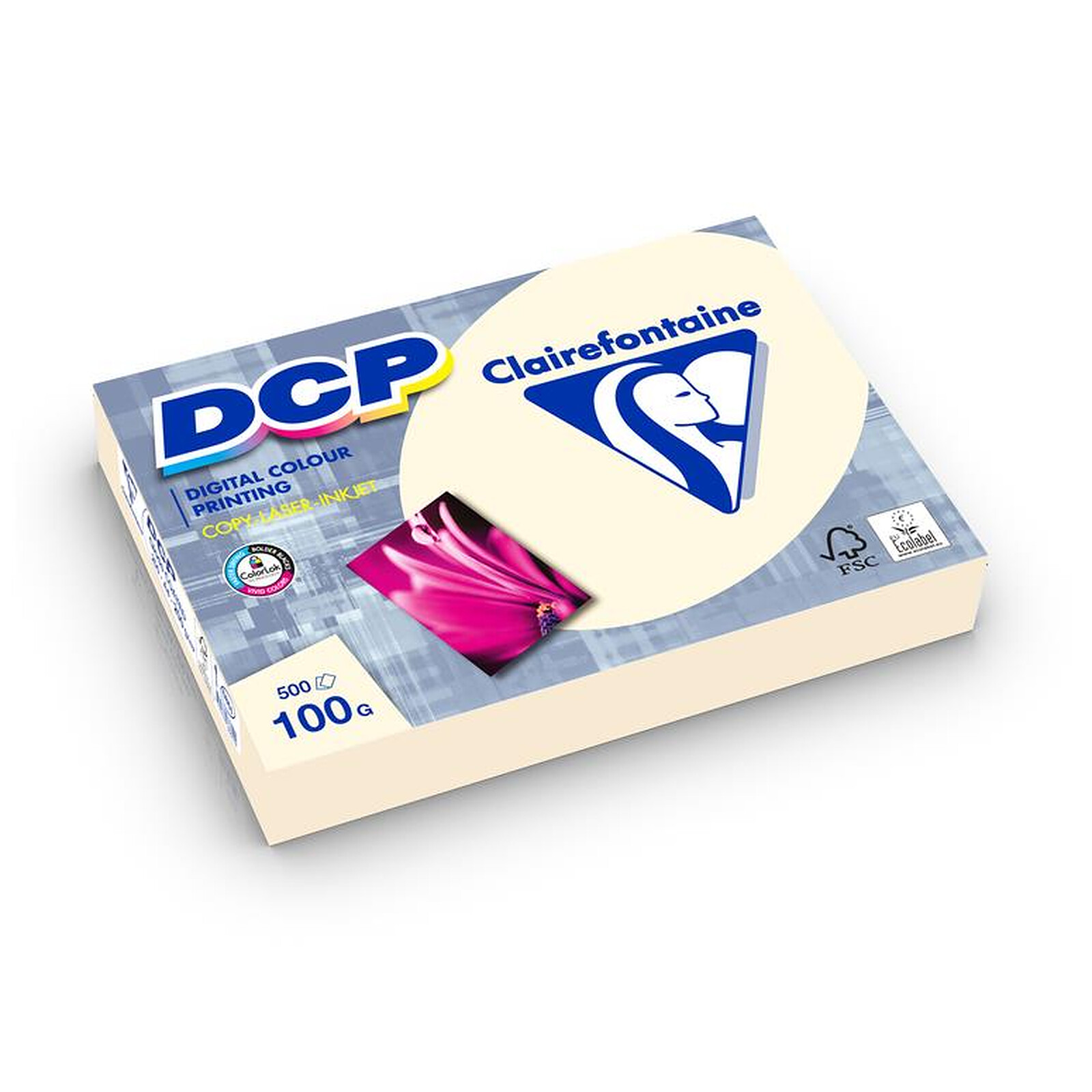 CLAIREFONTAINE Ramette 500 Feuilles Papier DCP 100g A4 210x297 Ivoire -  Ramette de papier - LDLC
