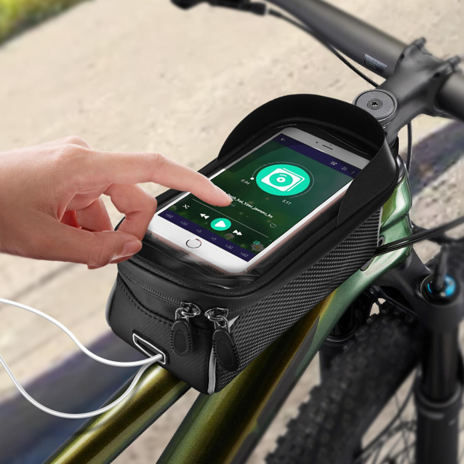 Avizar Support vélo pour Smartphone avec Housse étanche Espace de rangement  intégré Noir - Accessoires divers smartphone - LDLC