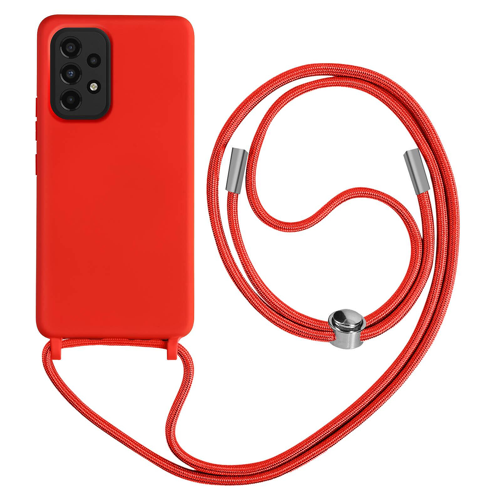 Avizar Coque Cordon pour Samsung Galaxy A33 5G Semi-rigide Lanière Tour du  Cou 80cm Rouge - Coque téléphone - LDLC