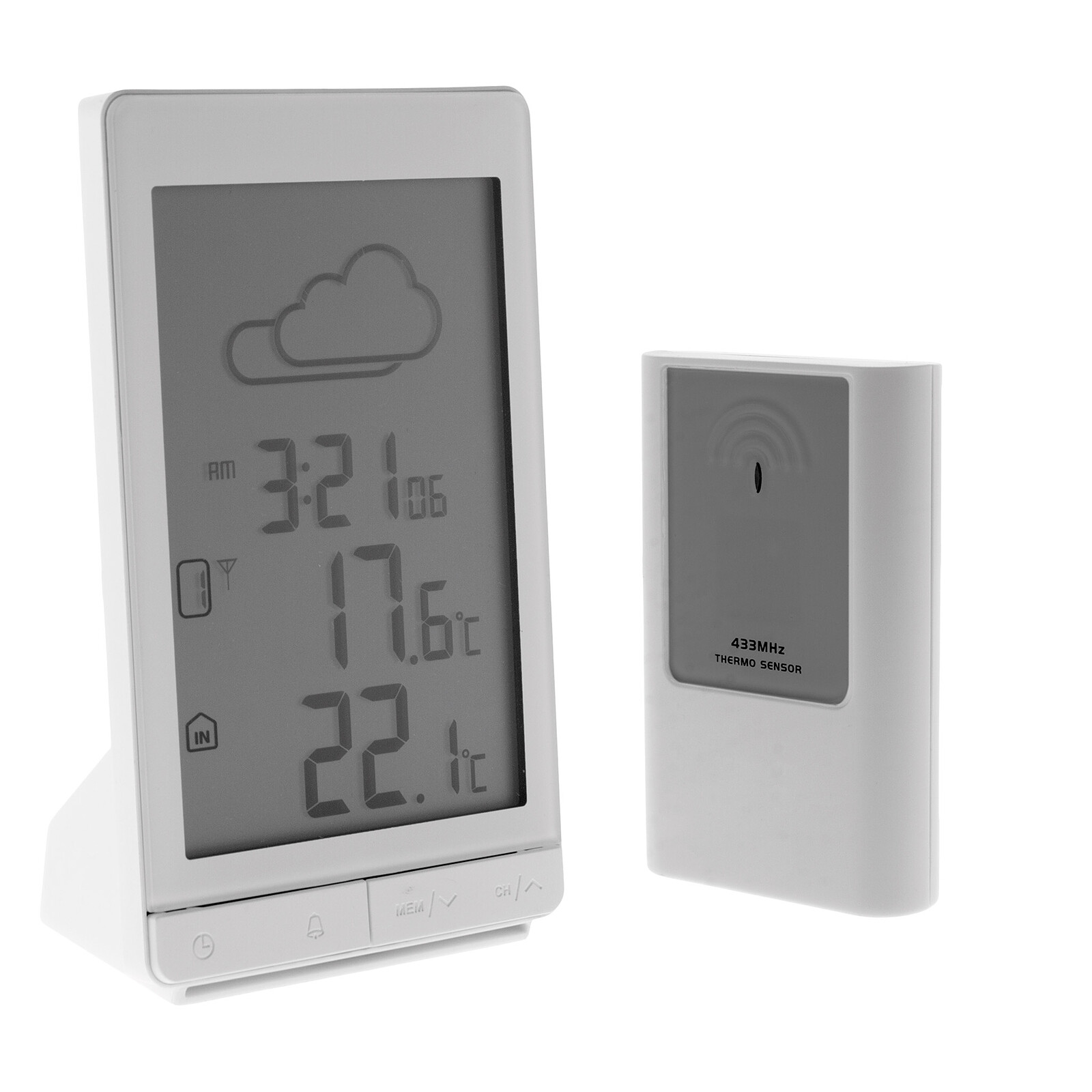 Otio - Thermomètre / Hygromètre d'intérieur avec écran LCD Blanc
