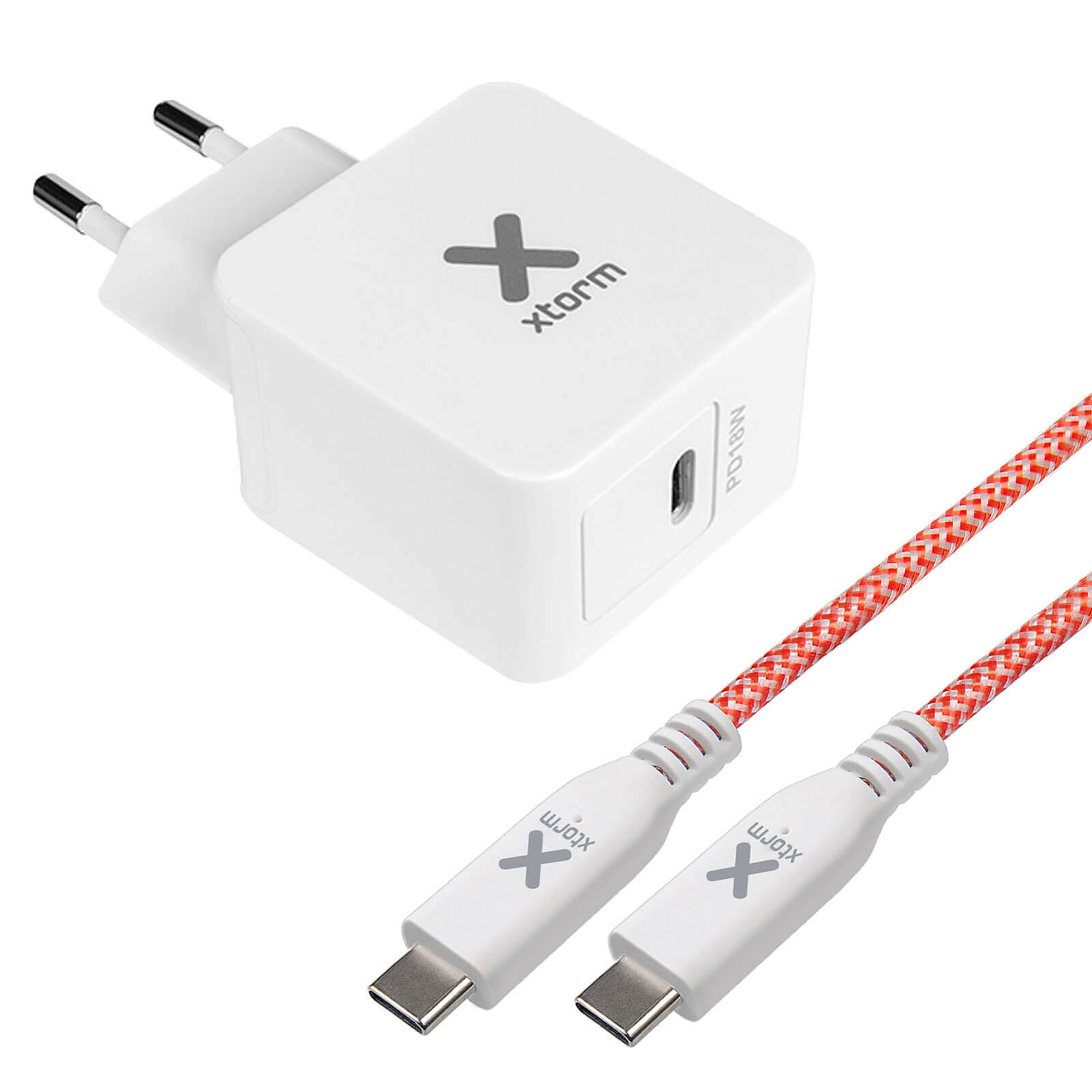Xtorm Chargeur Mural USB-C Power Delivery 18W et Câble USB Type C PD Blanc  - Chargeur téléphone - LDLC