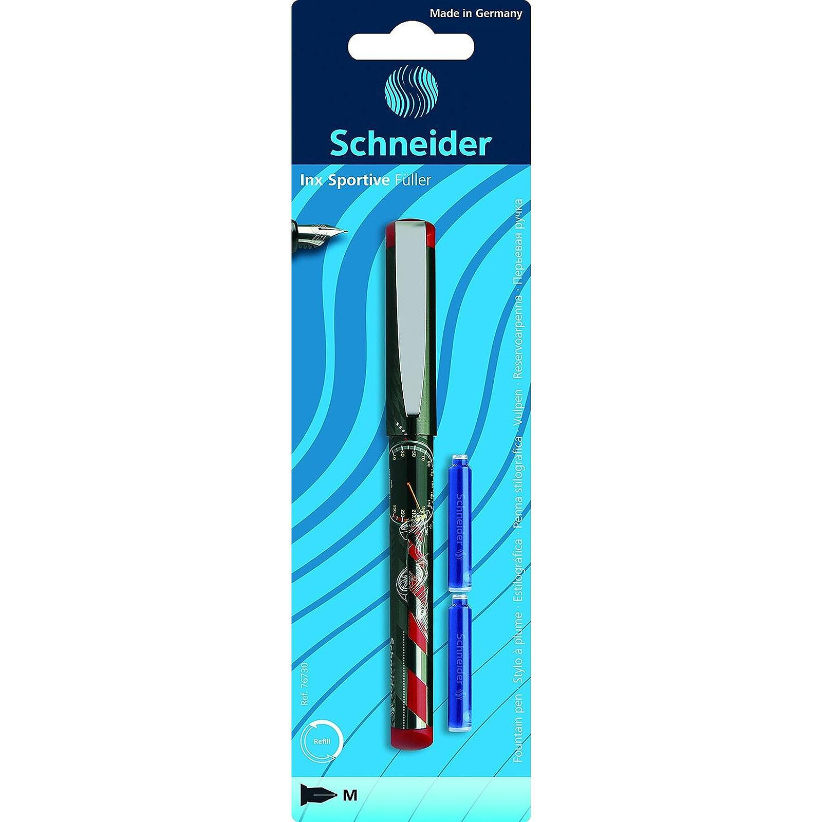 Schneider One Change - 5 cartouches d'encre pour stylo plume - rouge