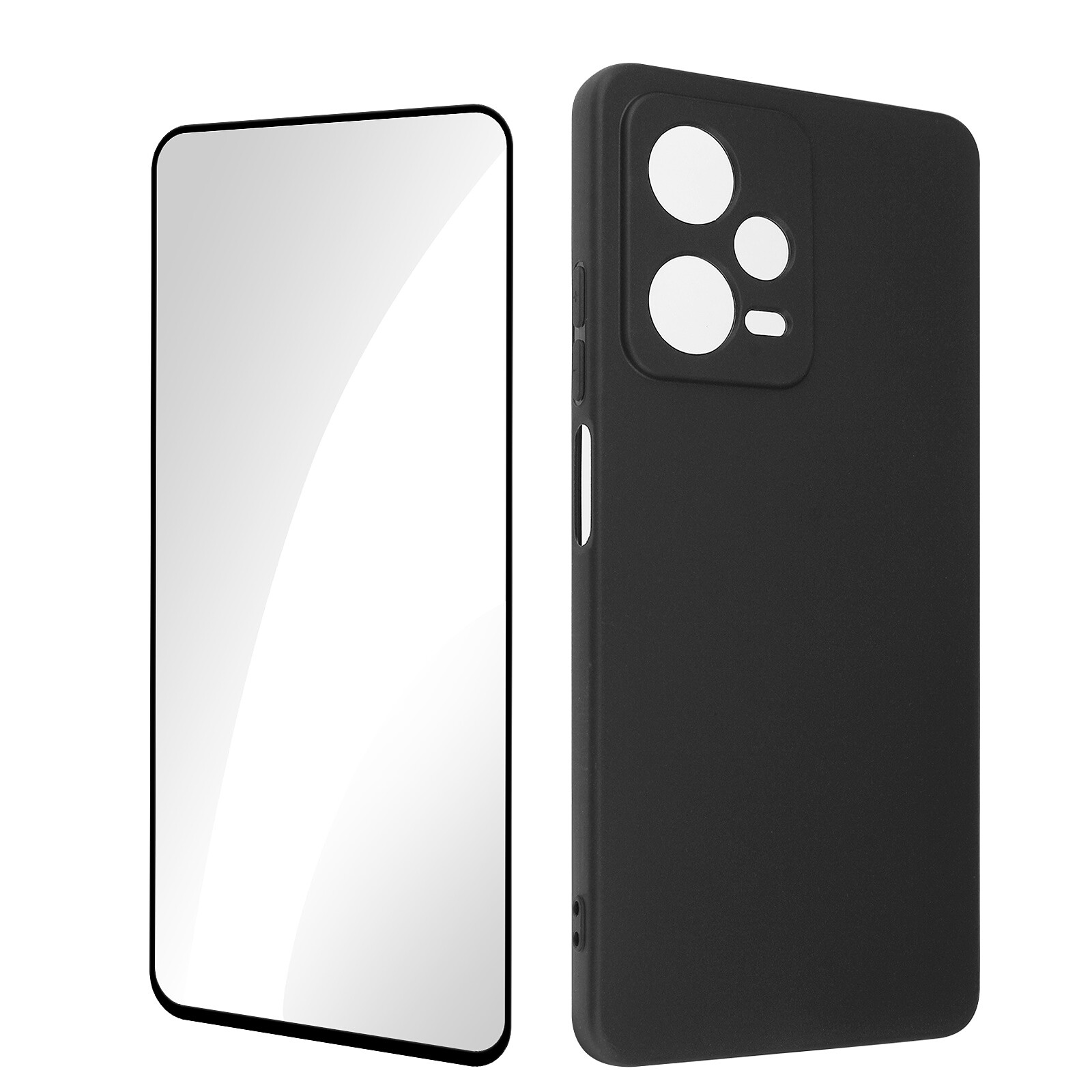 Avizar Coque pour Xiaomi Redmi Note 12 Pro Souple Noir et Verre Trempé 9H  Contour Noir - Coque téléphone - LDLC