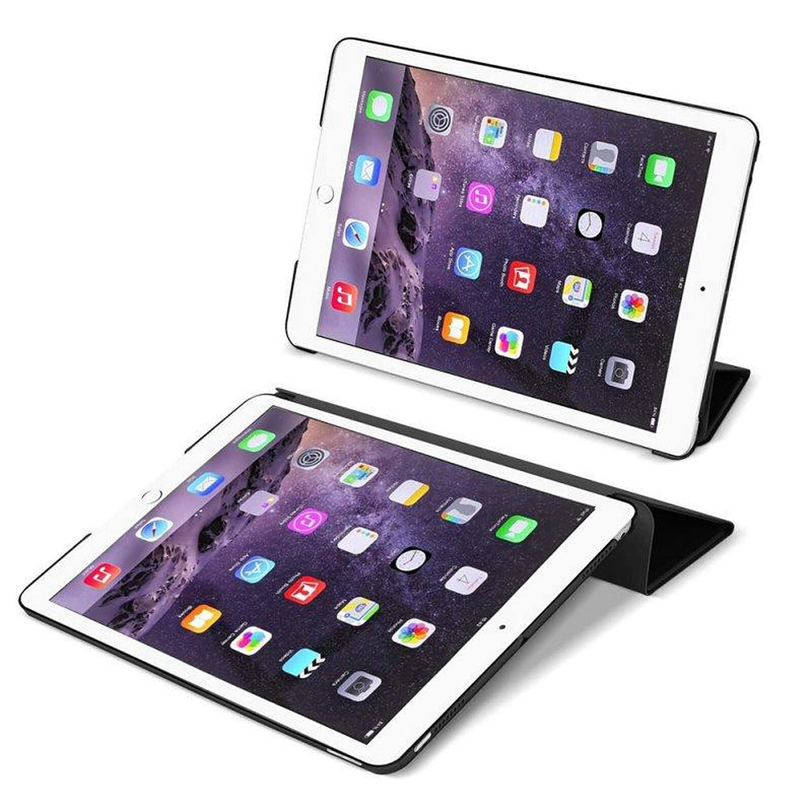 Evetane Étui Smart Cover iPad Air 2 9,7 pouces ( Fin 2014) Noir à Rabat  avec Support - Etui tablette - LDLC
