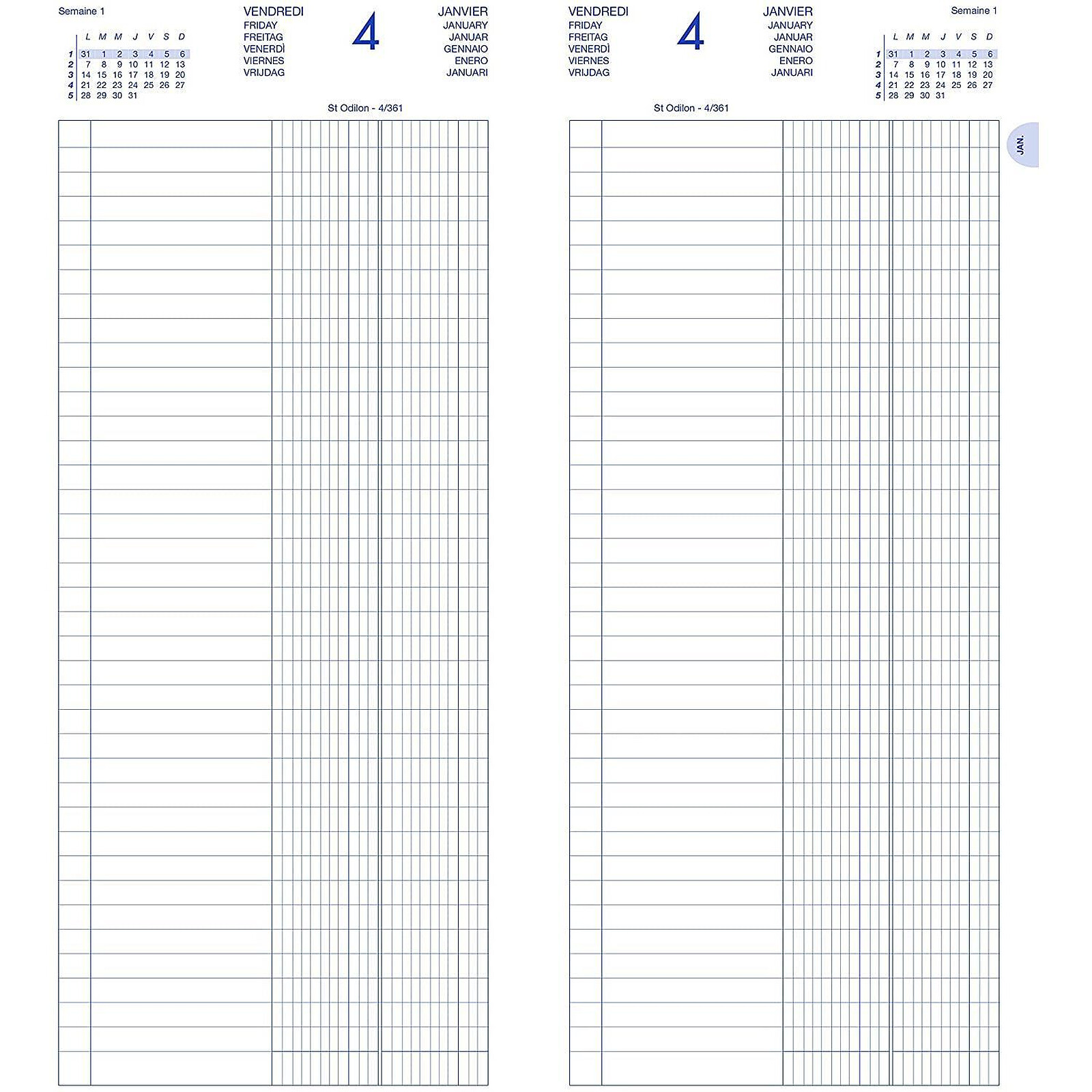Lecas Agenda de Banque long - 15 x 34 cm - 1 volume - 2024 - Agendas,  calendriers et éphémérides