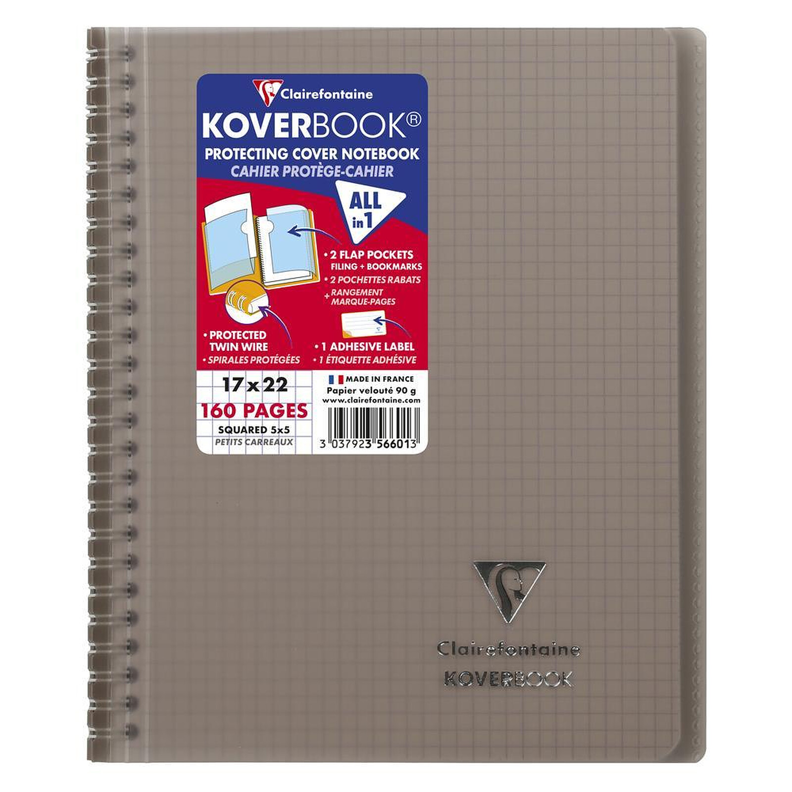 PAPETERIE SERVICES  CAHIER SPIRALE CLAIREFONTAINE KOVERBOOK